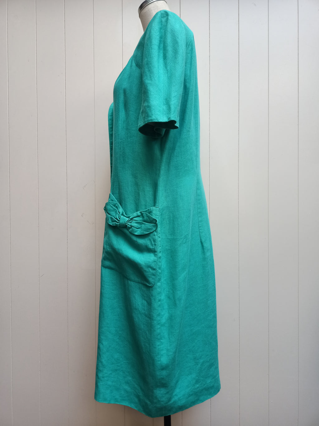 Vintage Stiff Turquoise and Gold Dress