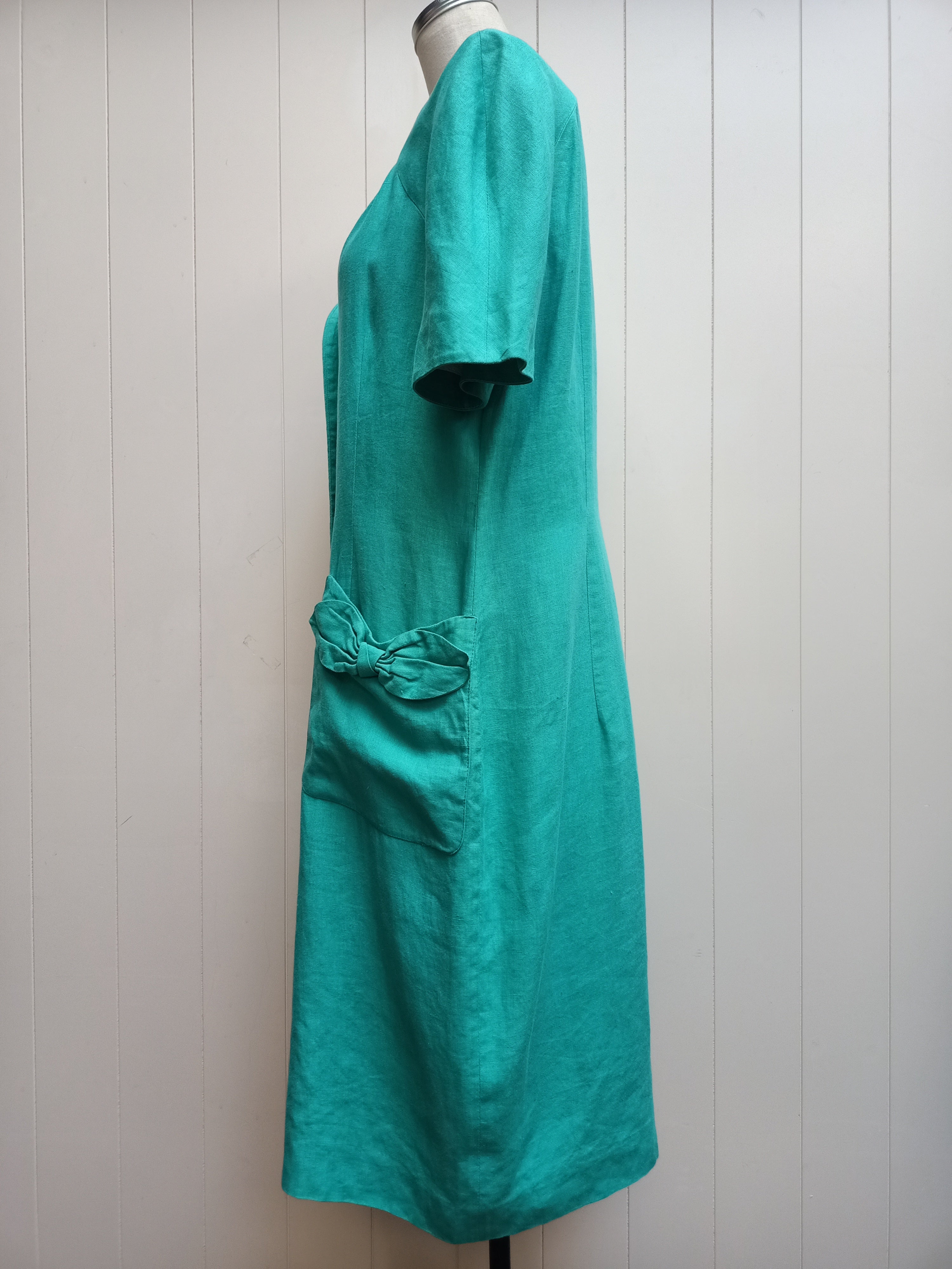 Vintage Stiff Turquoise and Gold Dress