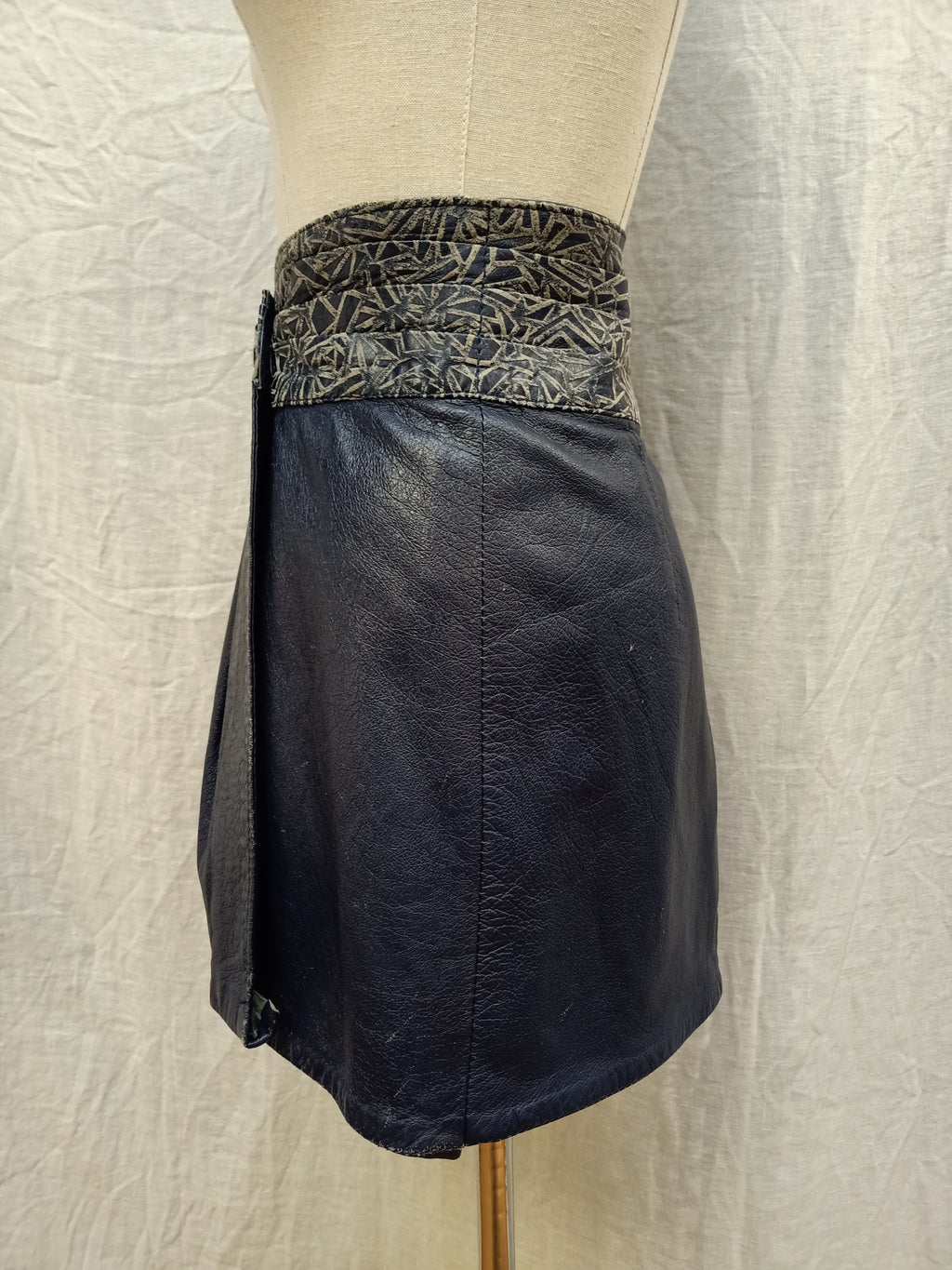 Retro Leather Mini Skirt