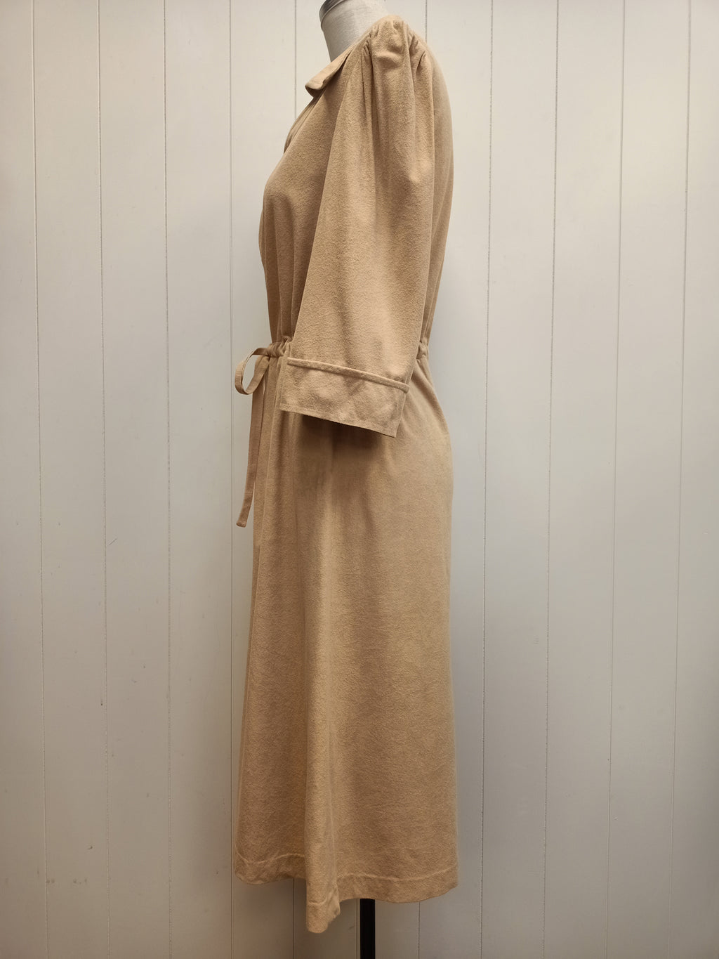Vintage Flocked Camel Dress