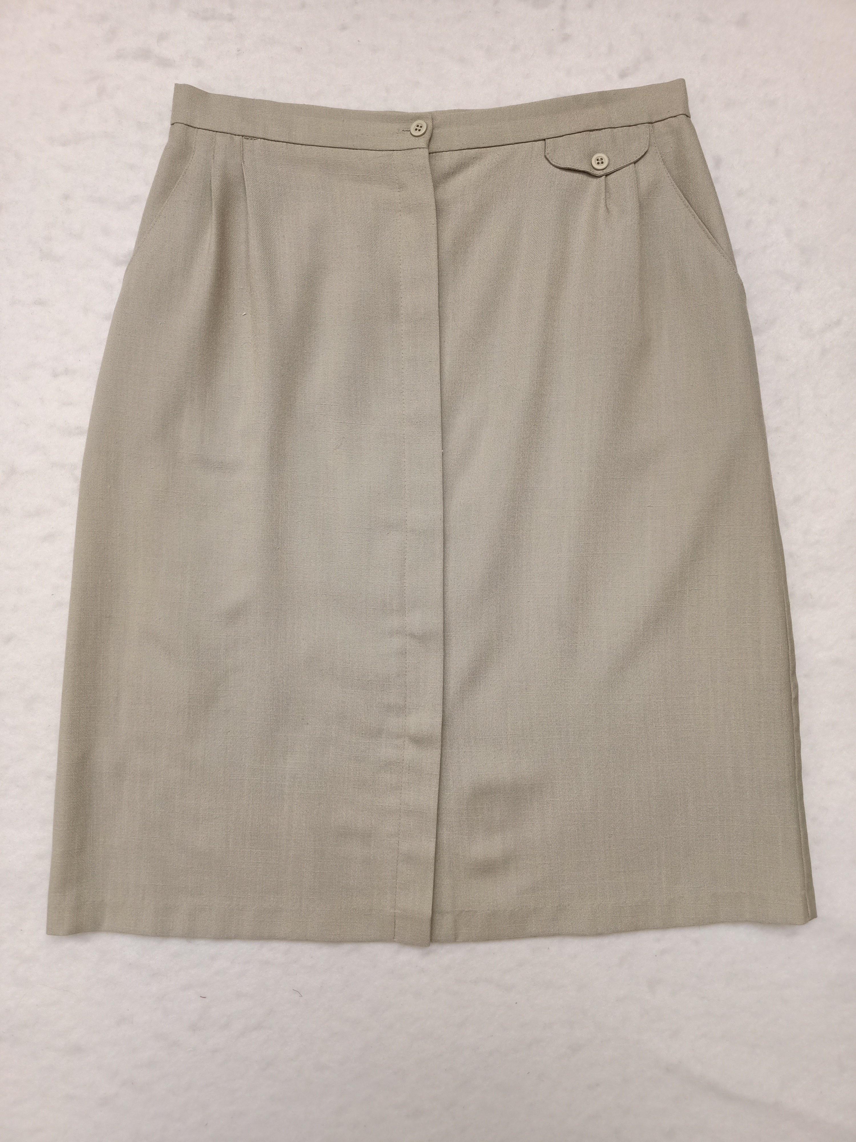 Vintage Beige Button Up Skirt