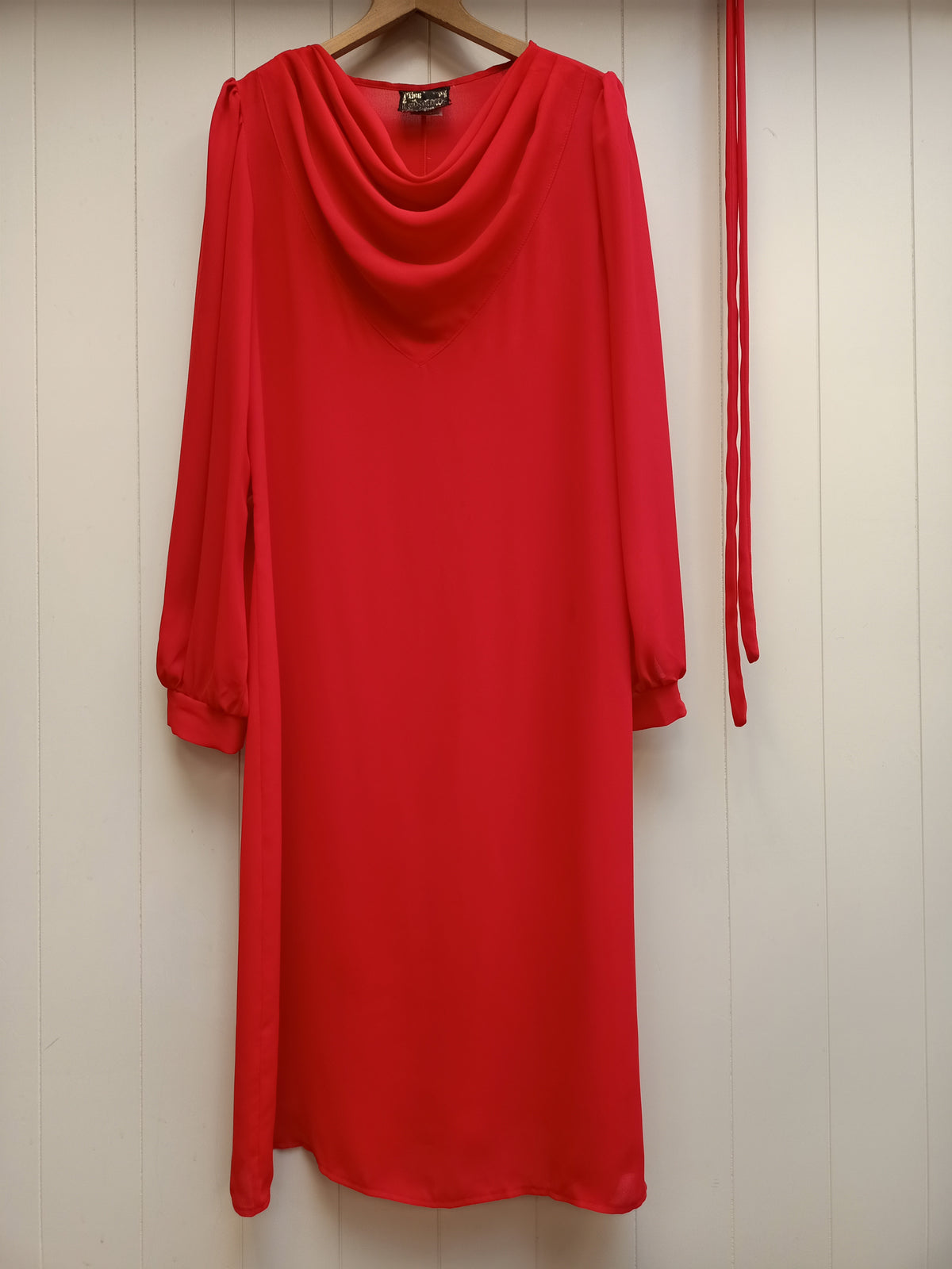 Vintage Miss Jennie Cowl Neck Chiffon Dress