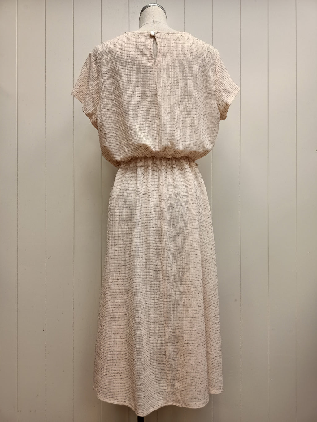 Vintage Striped Brown Fleck Dress