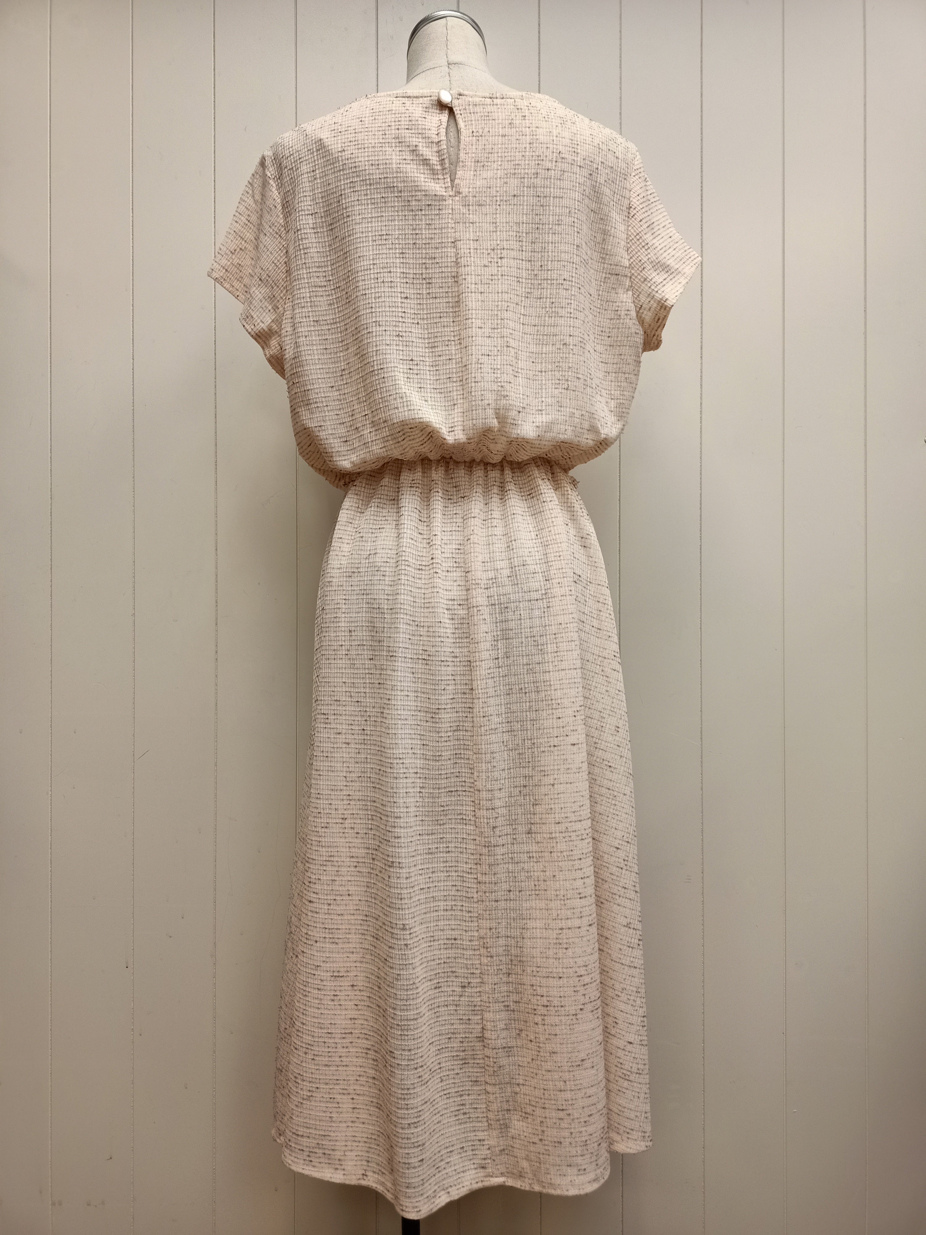 Vintage Striped Brown Fleck Dress