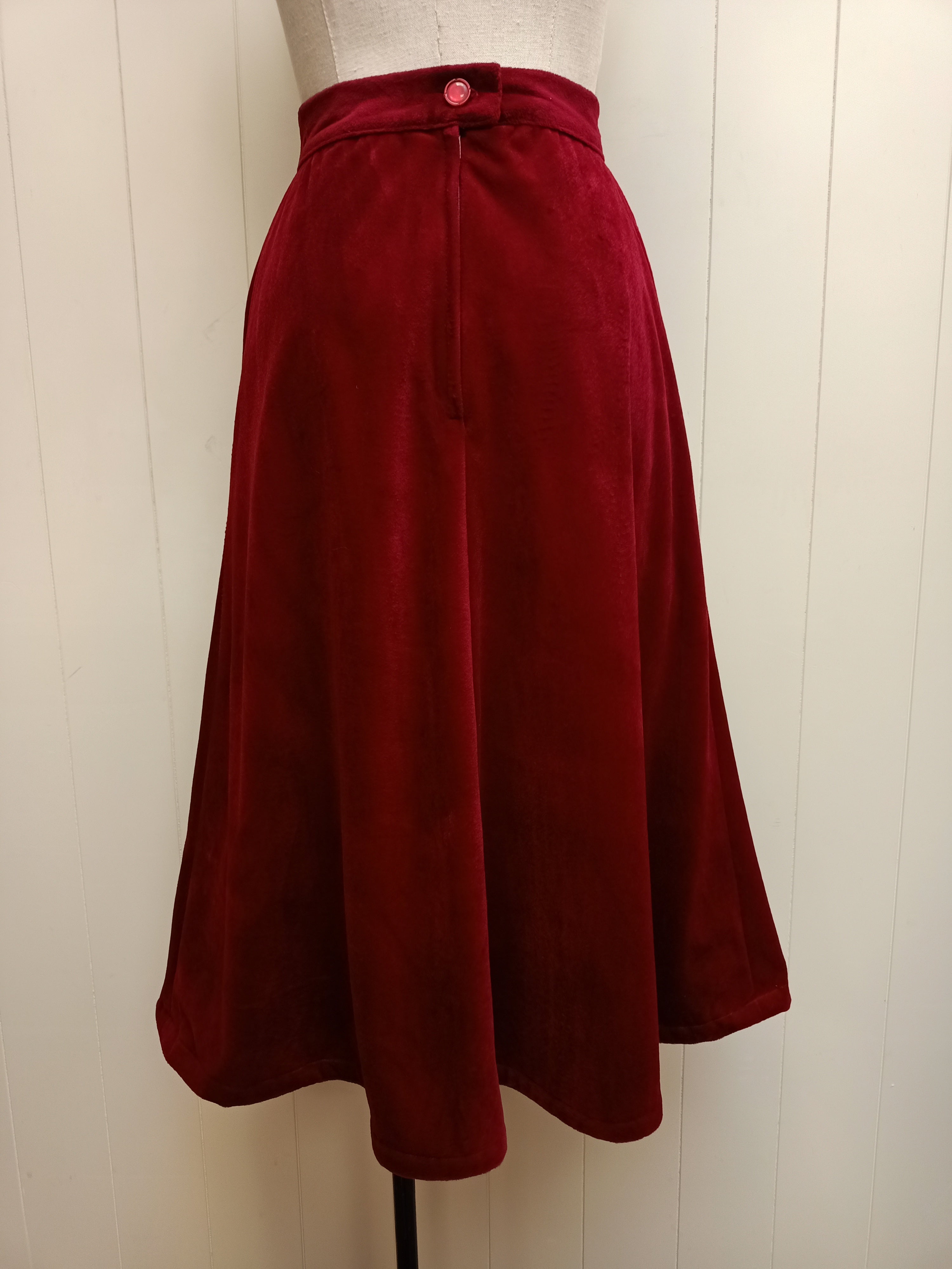 Vintage Red Velvet Skirt