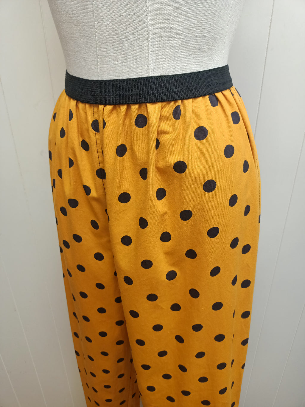 Vintage Mustard Polka Dot Pants
