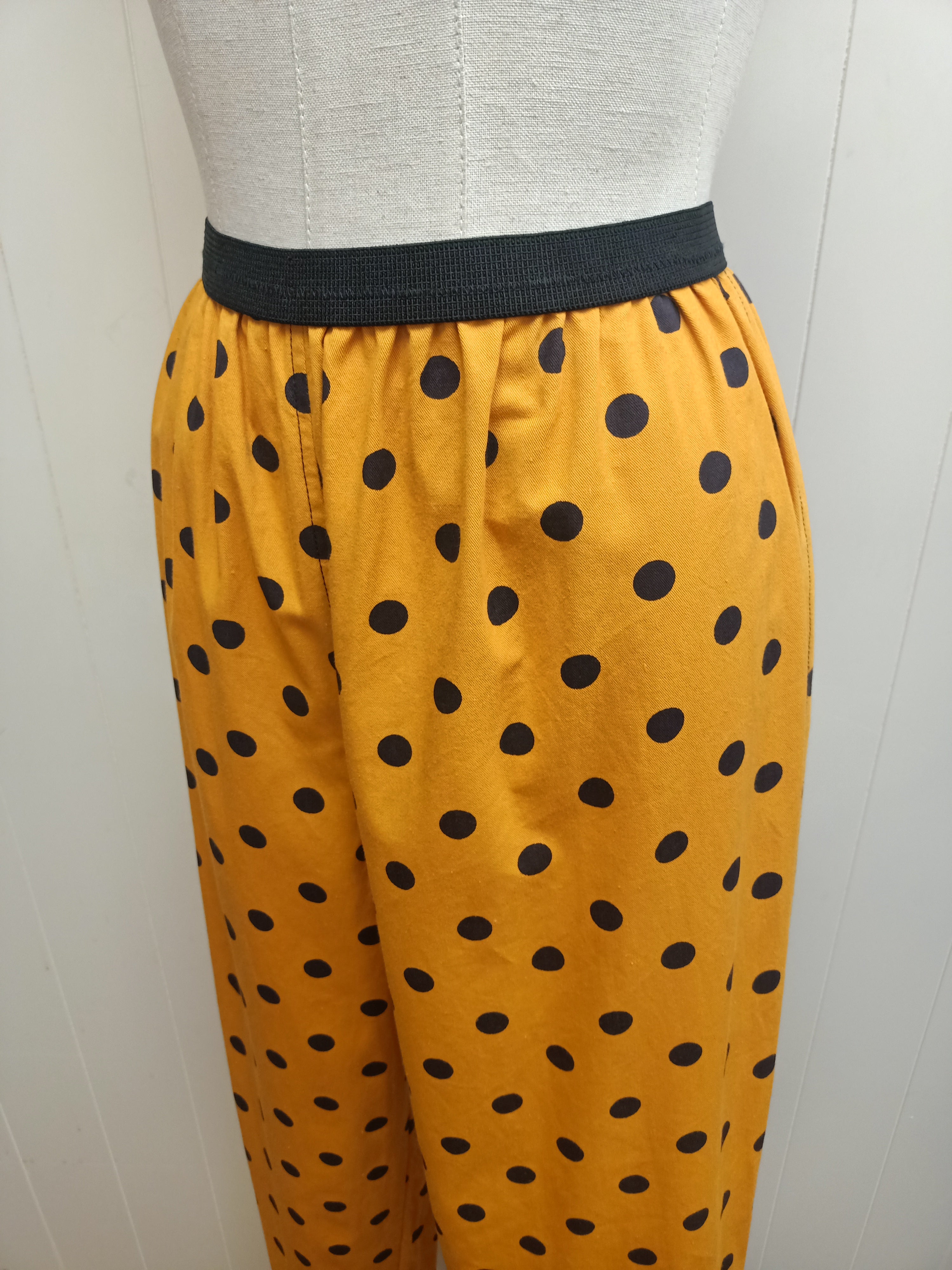 Vintage Mustard Polka Dot Pants
