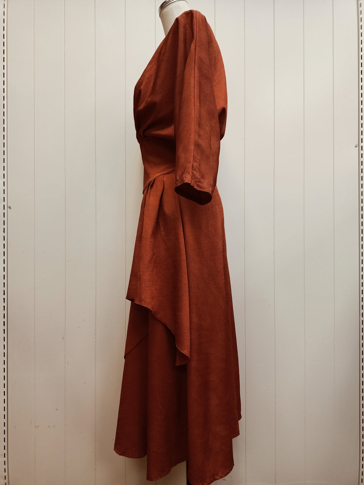 Vintage Ascot Copper Slub Satin Dress