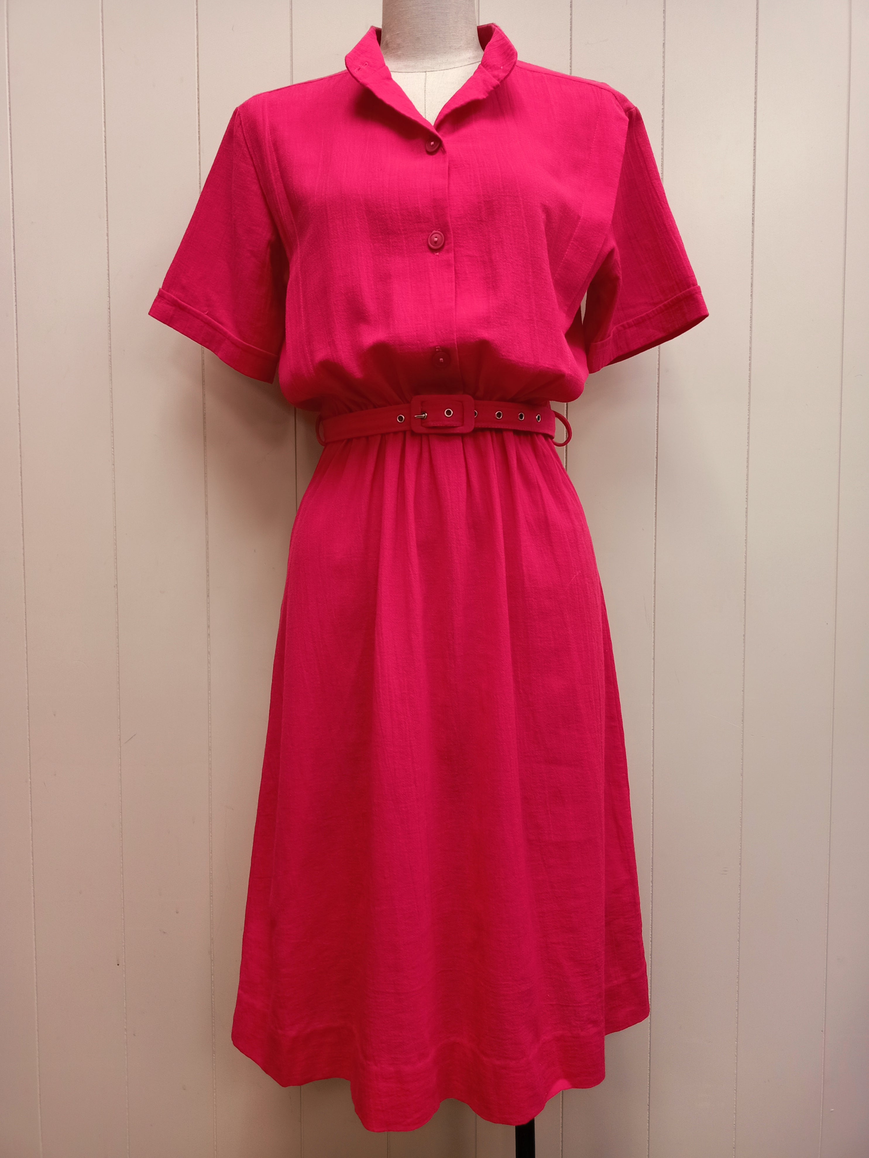 Vintage Breeze Hot Pink Dress