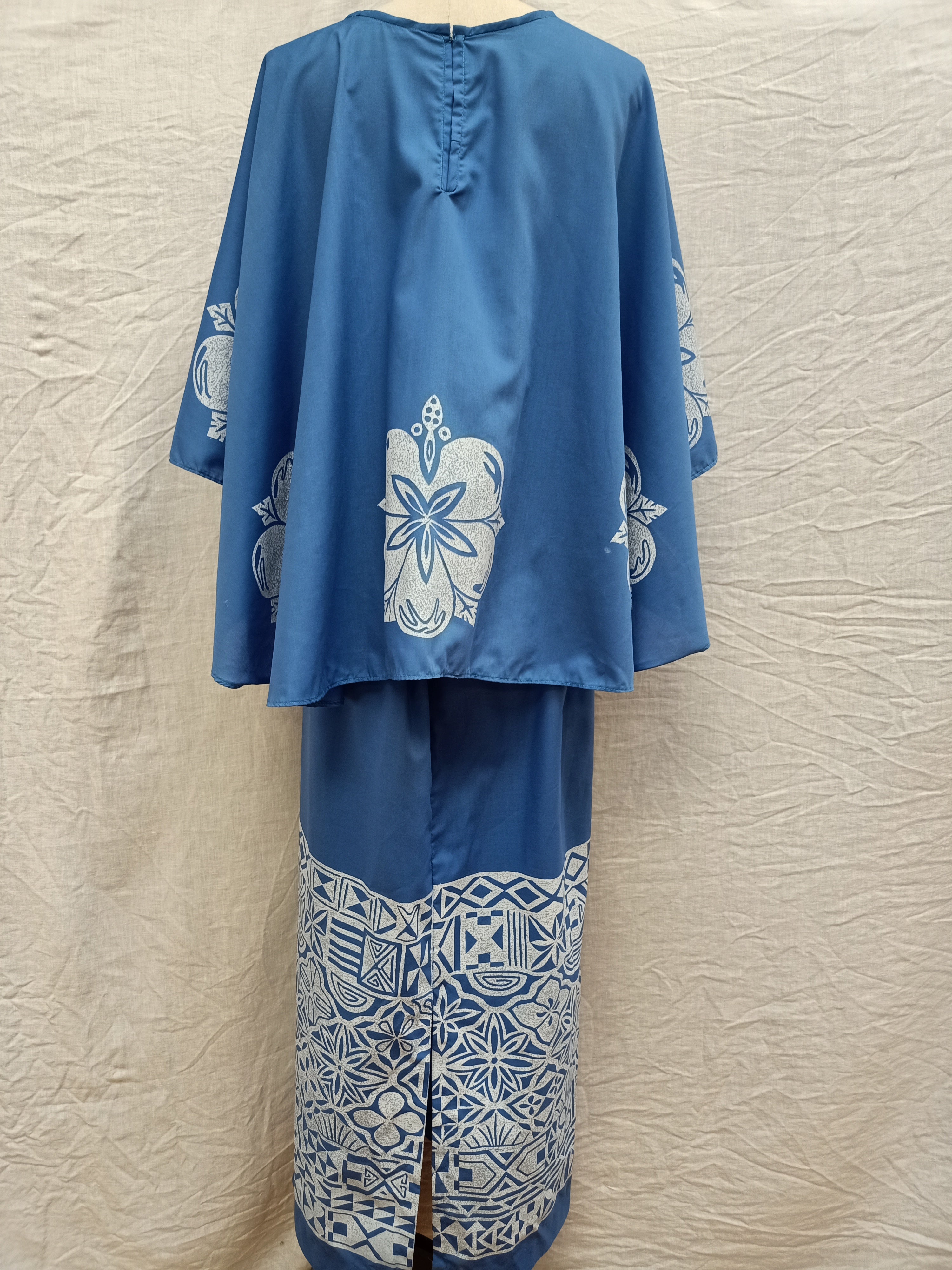 Retro Blue Floral Dress