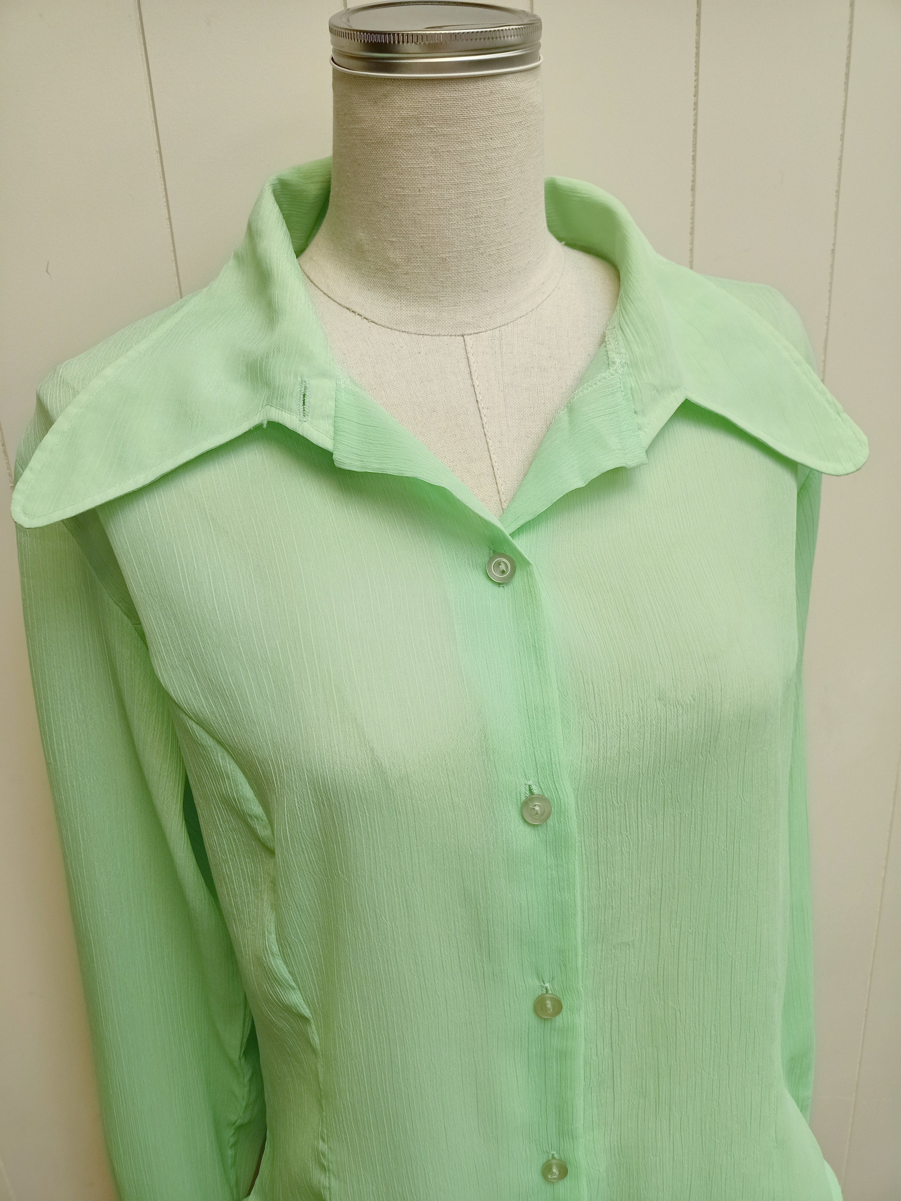 Vintage Crinkle Chiffon Shirt
