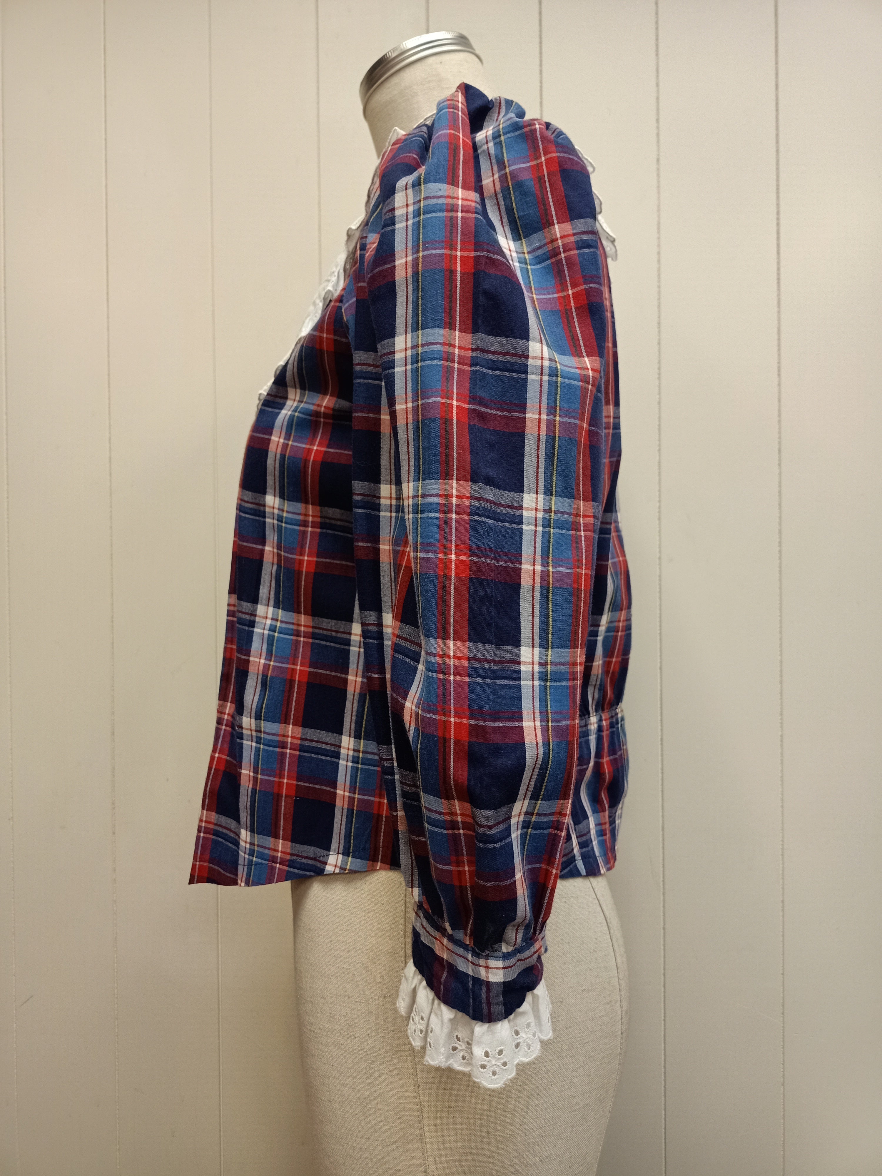 Vintage Plaid & Broderie Anglaise Shirt