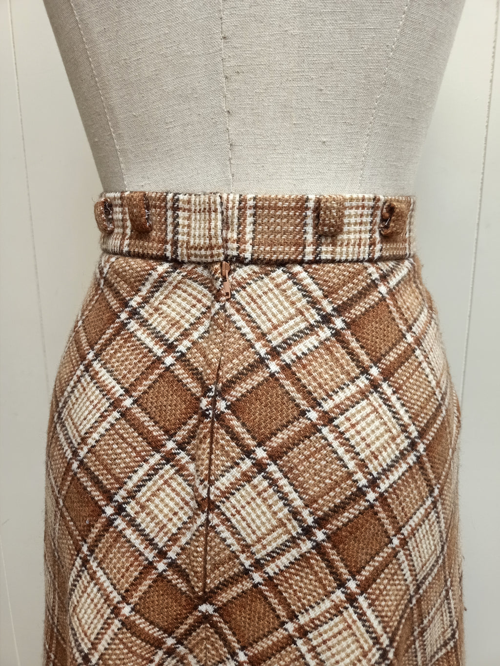 Vintage Megs Diagonal Plaid Skirt