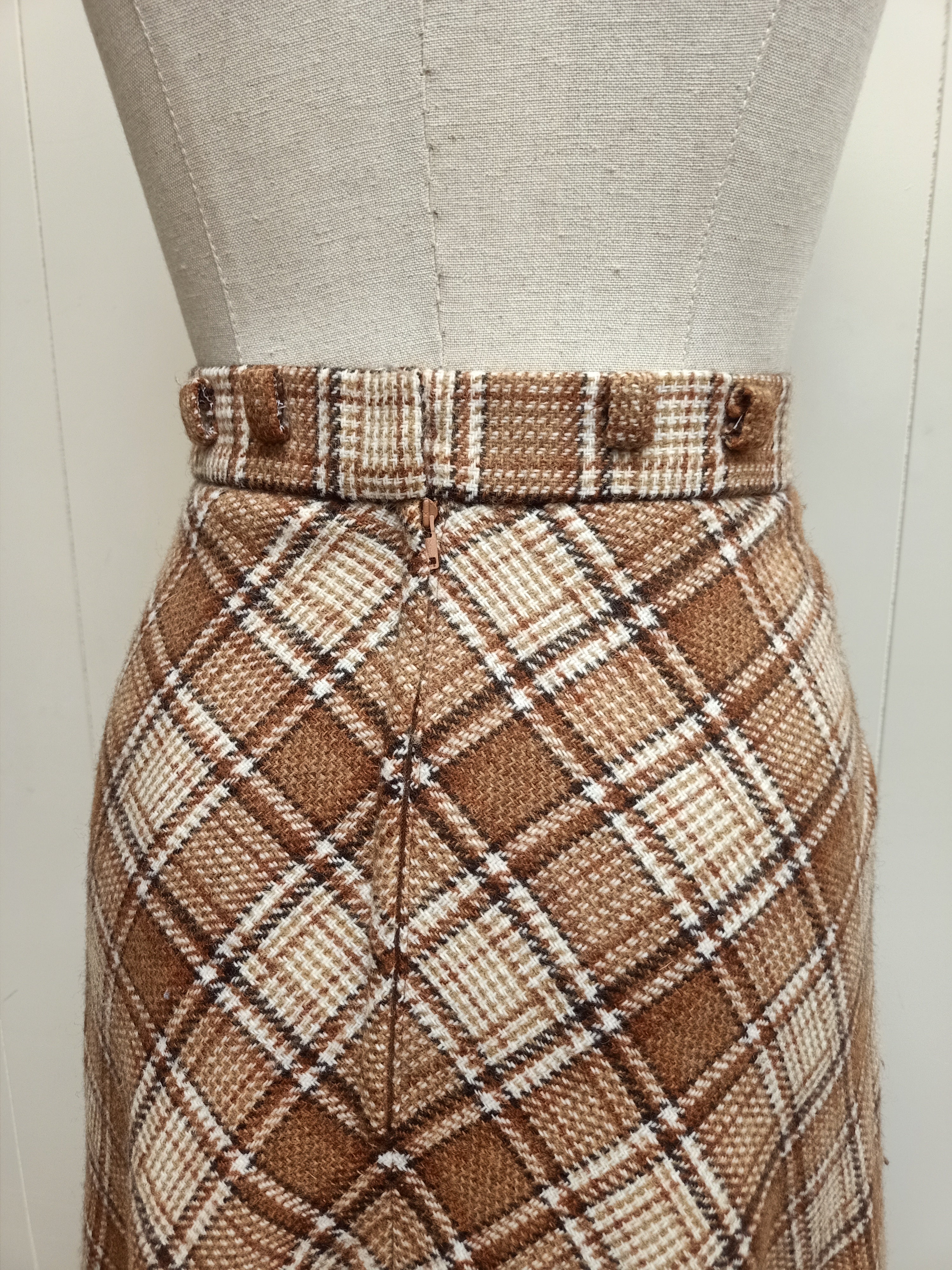 Vintage Megs Diagonal Plaid Skirt