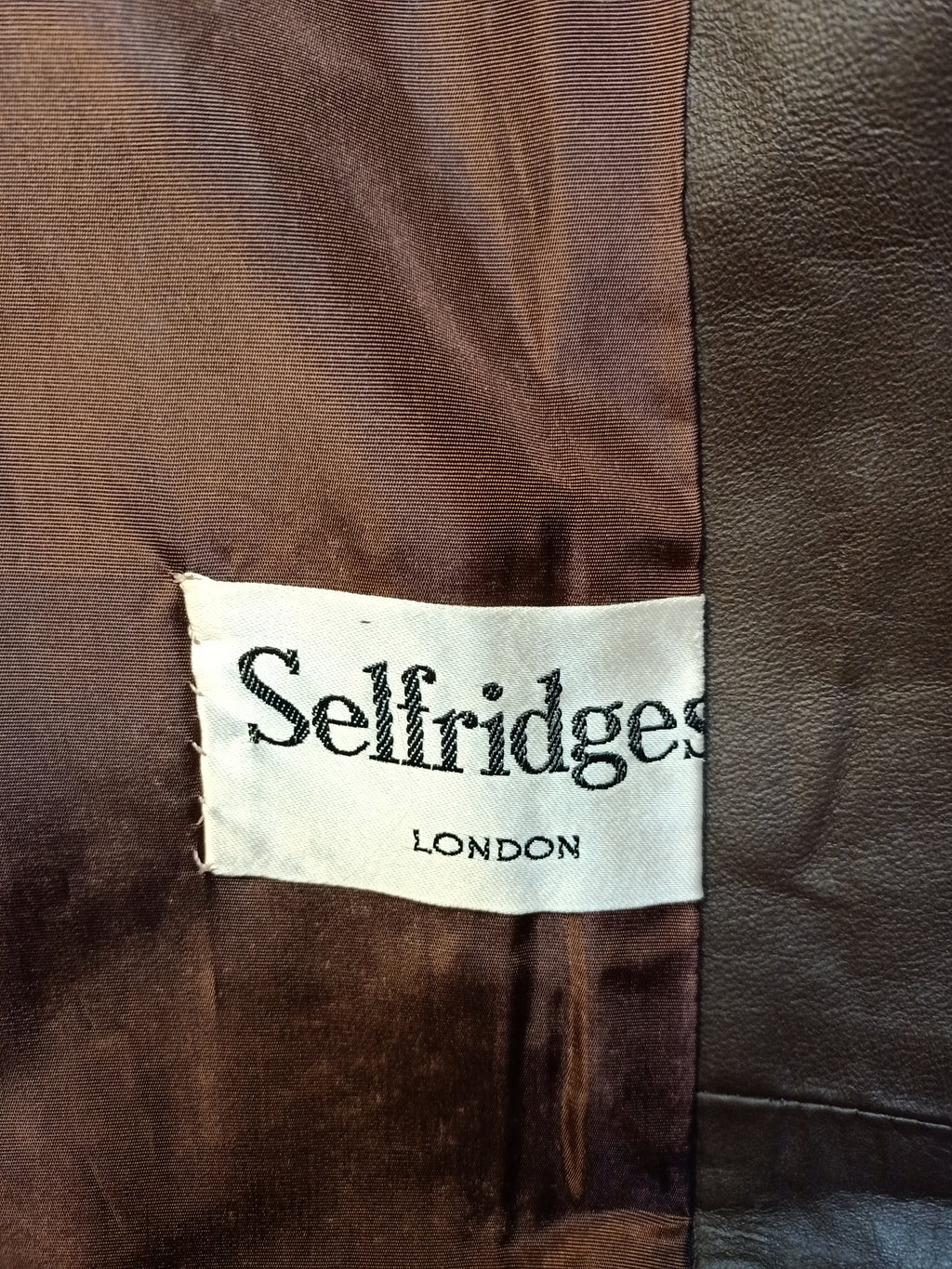 Vintage Selfridges Leather Coat