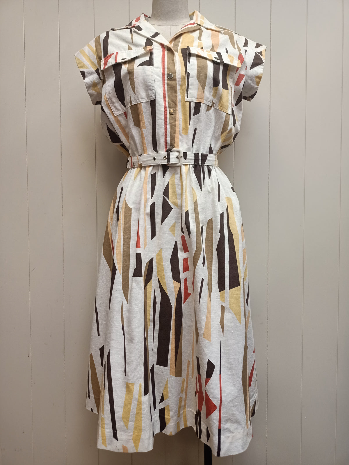 Vintage Abstract Geometric Dress