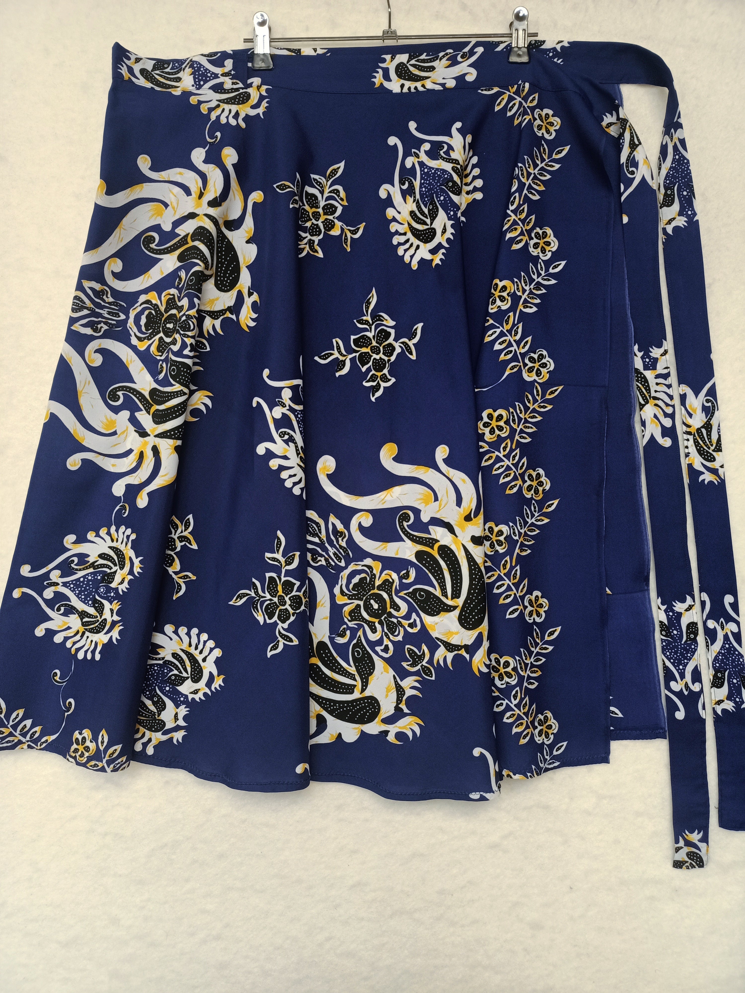 Vintage Bird & Floral Wrap Skirt