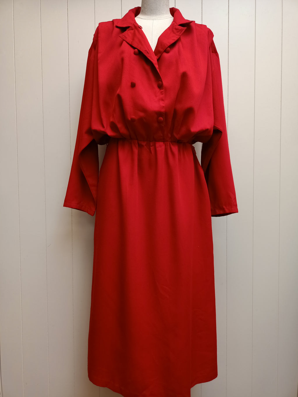 Vintage Double Breasted Red Dress