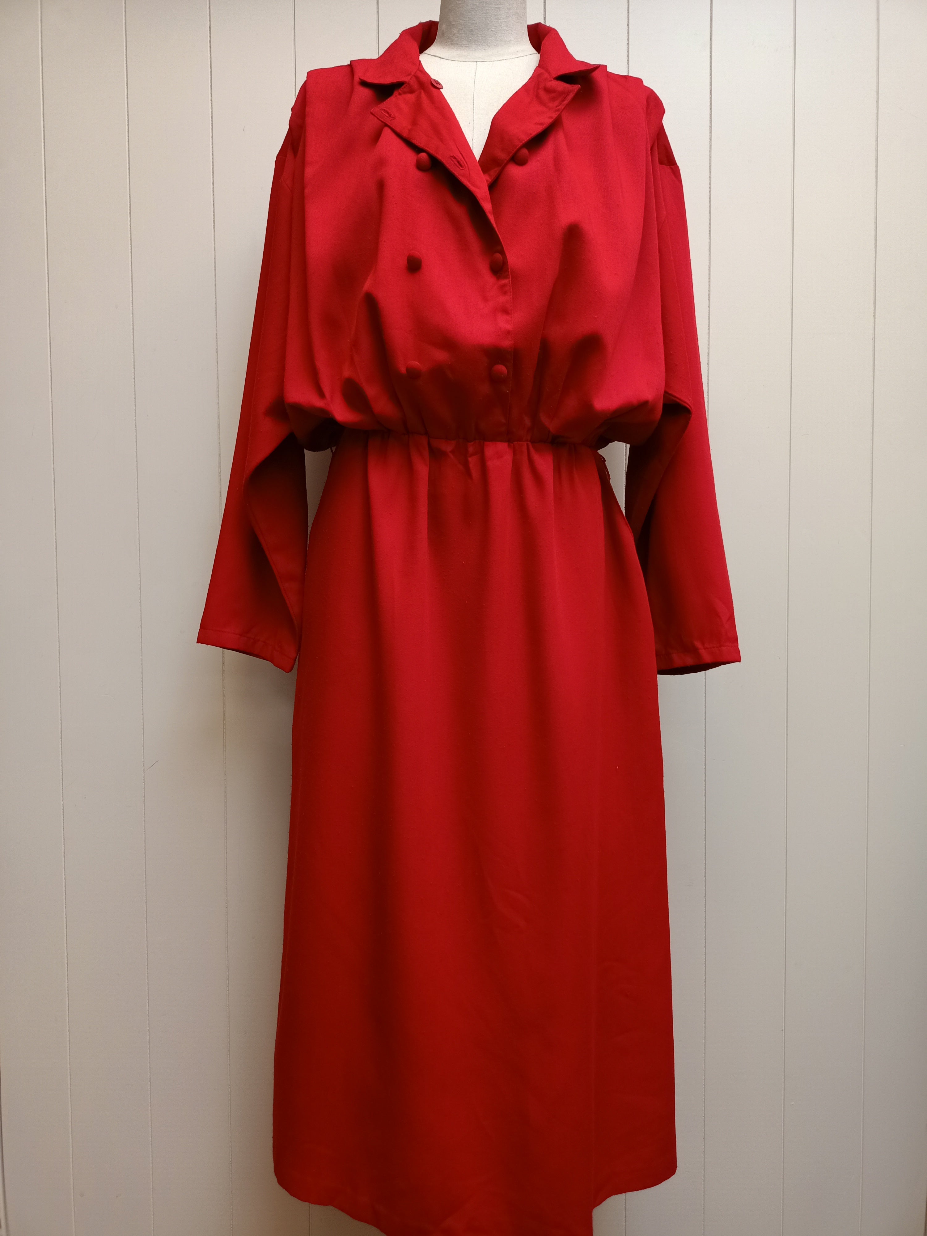Vintage Double Breasted Red Dress