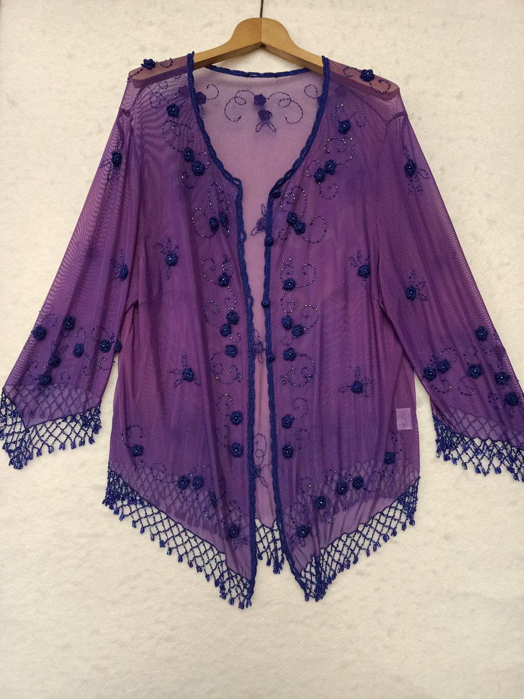 Vintage Mesh Bejeweled Cardigan