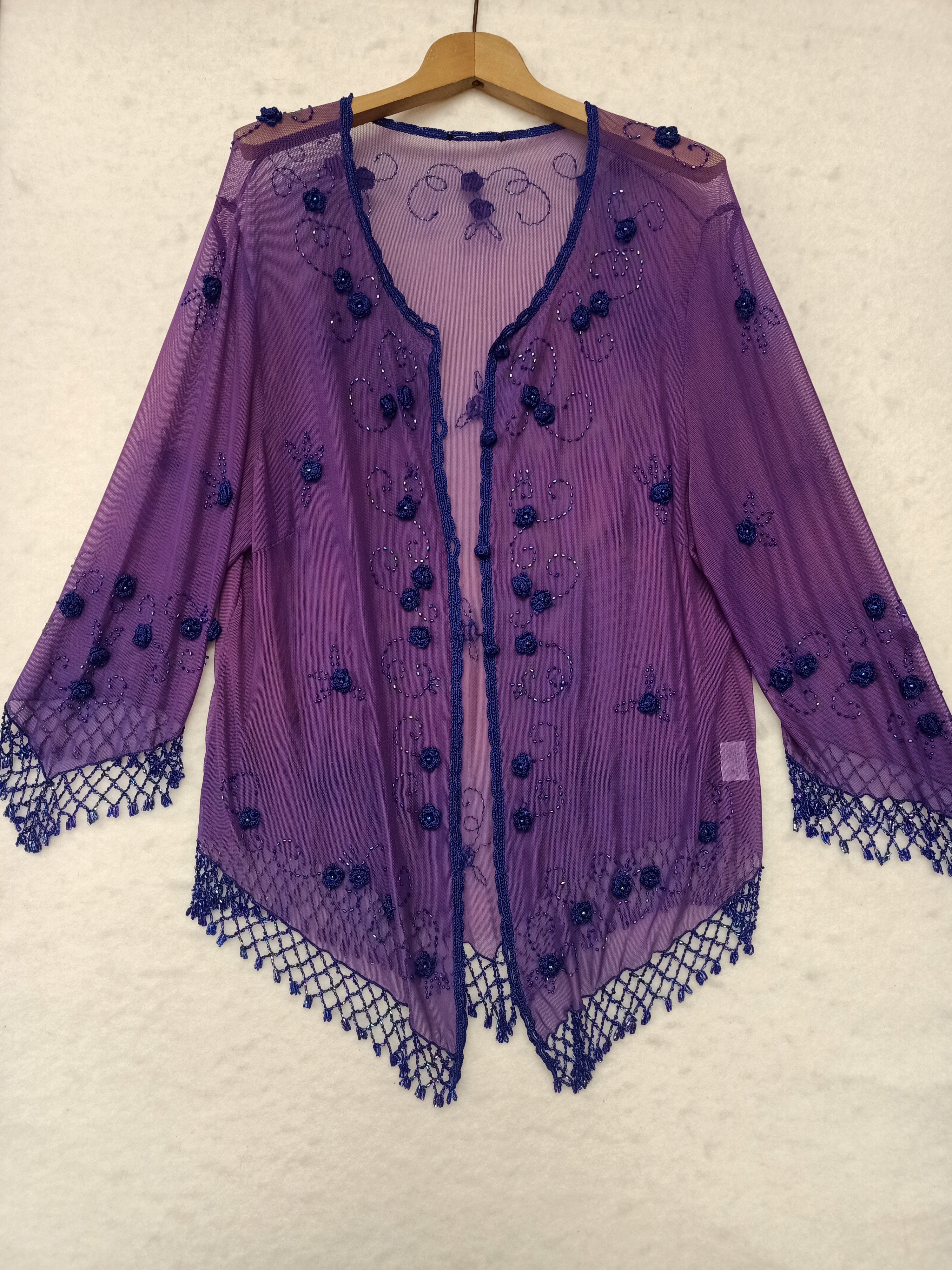 Vintage Mesh Bejeweled Cardigan