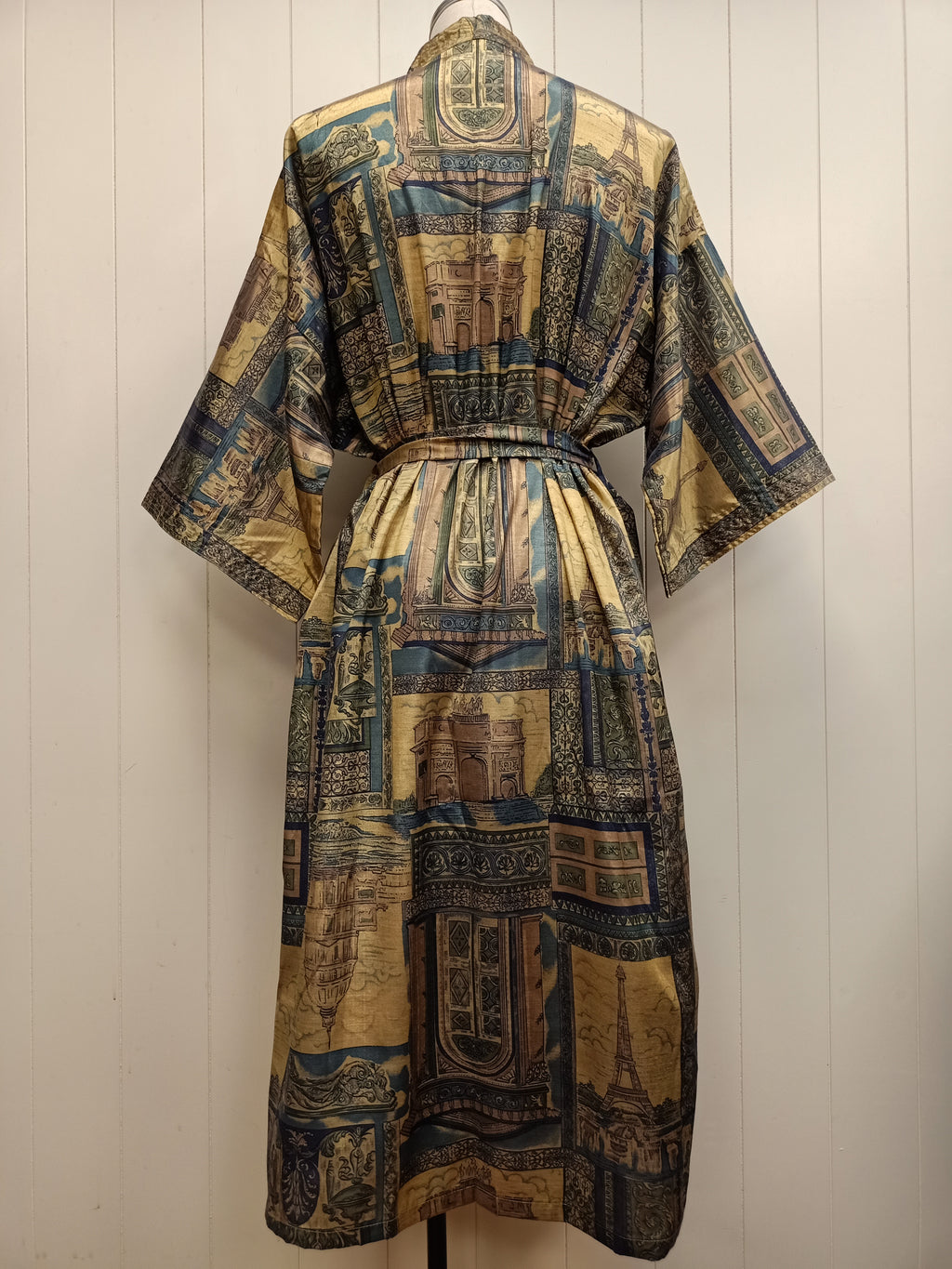 Vintage Architecture Satin Robe