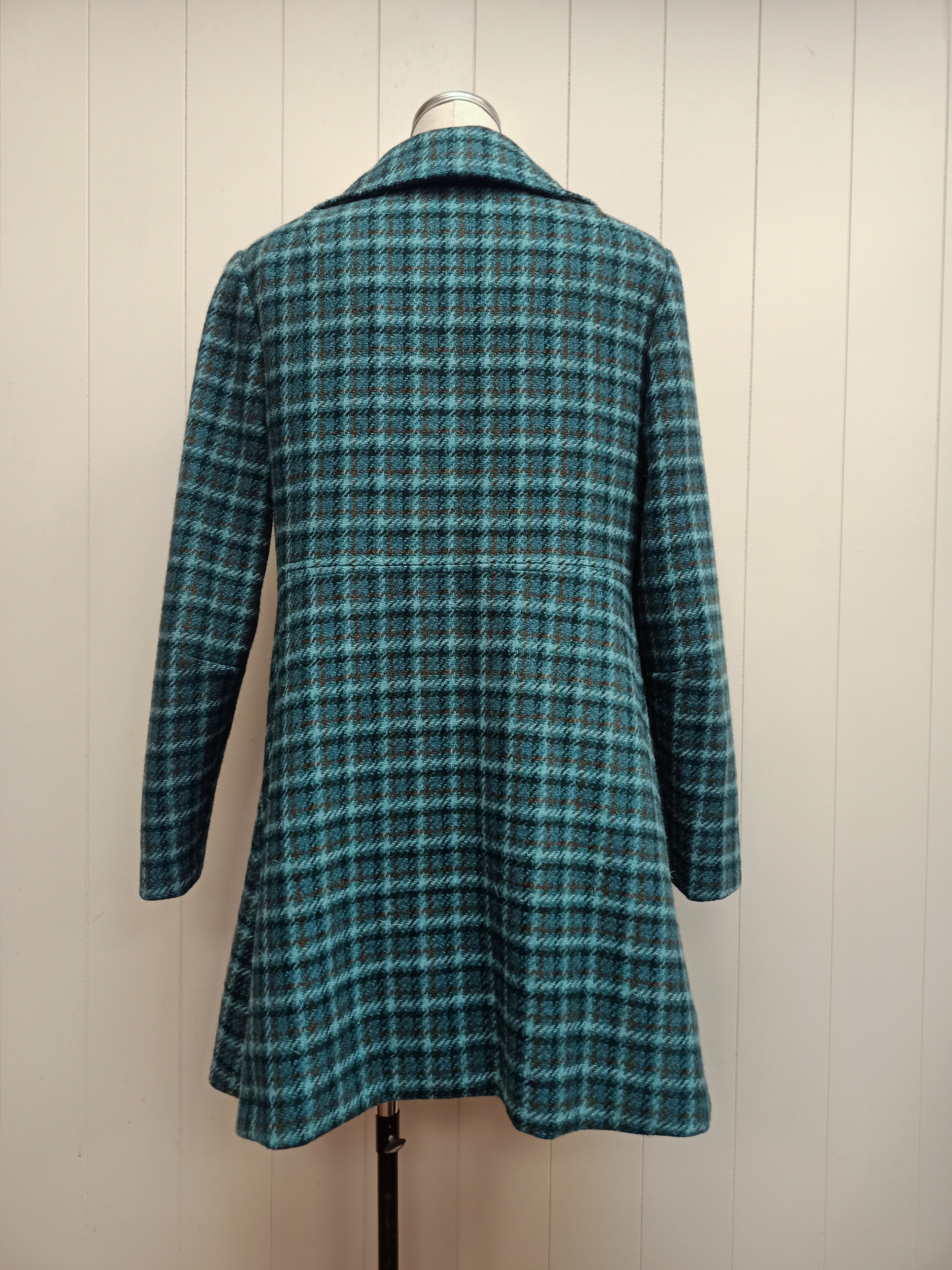 Vintage Teal Plaid Coat