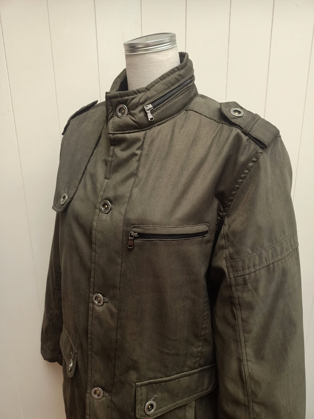 Dark Khaki Green Parka Jacket