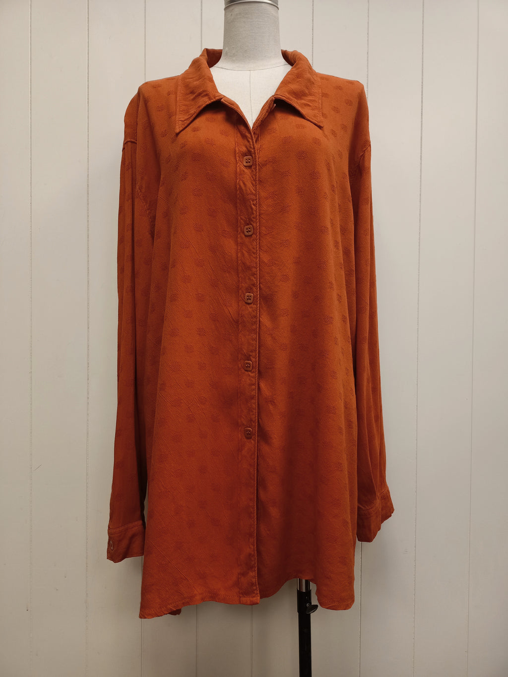 Vintage Orange Button Up Shirt