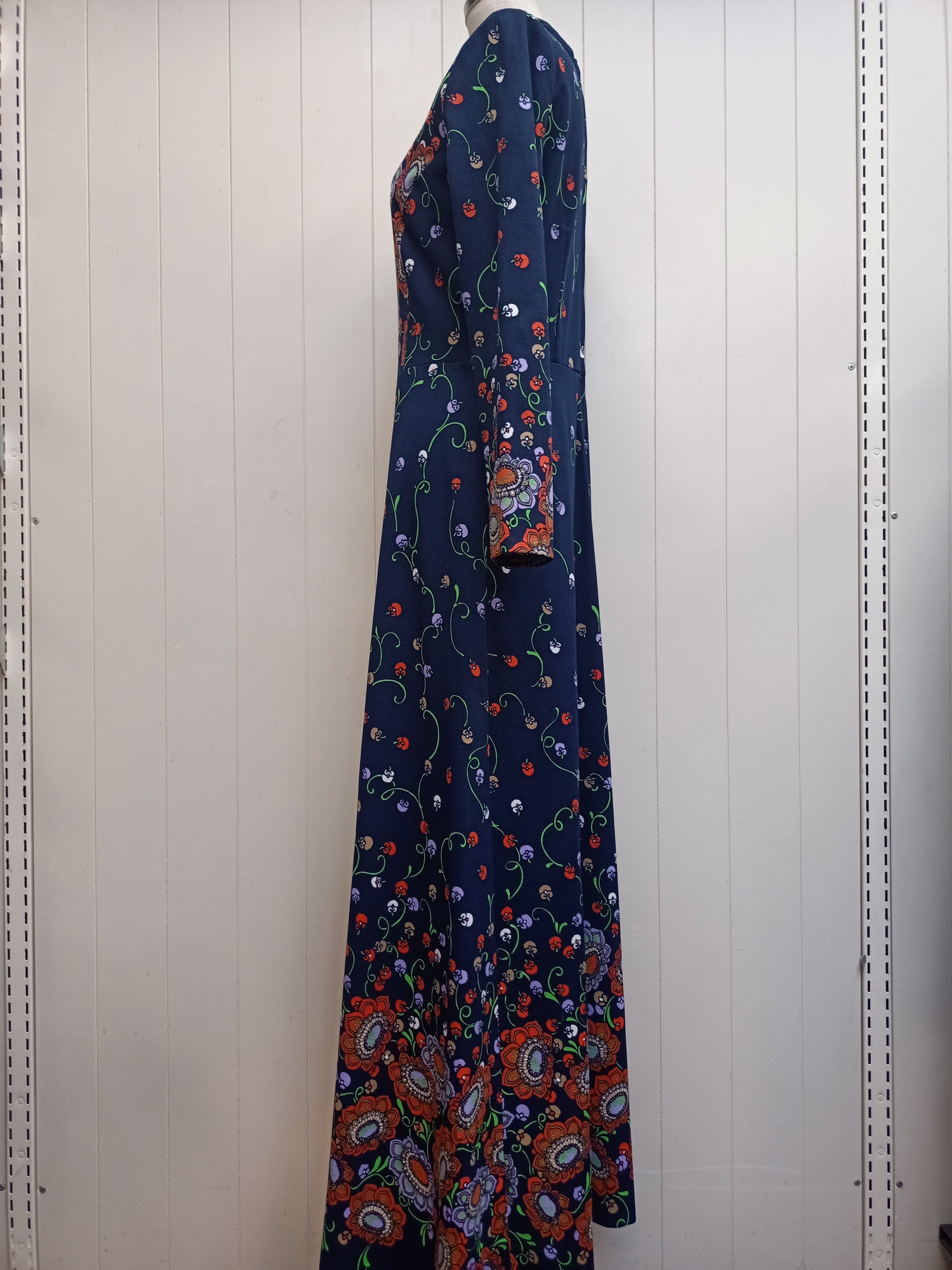 Vintage Navy Border Maxi Dress