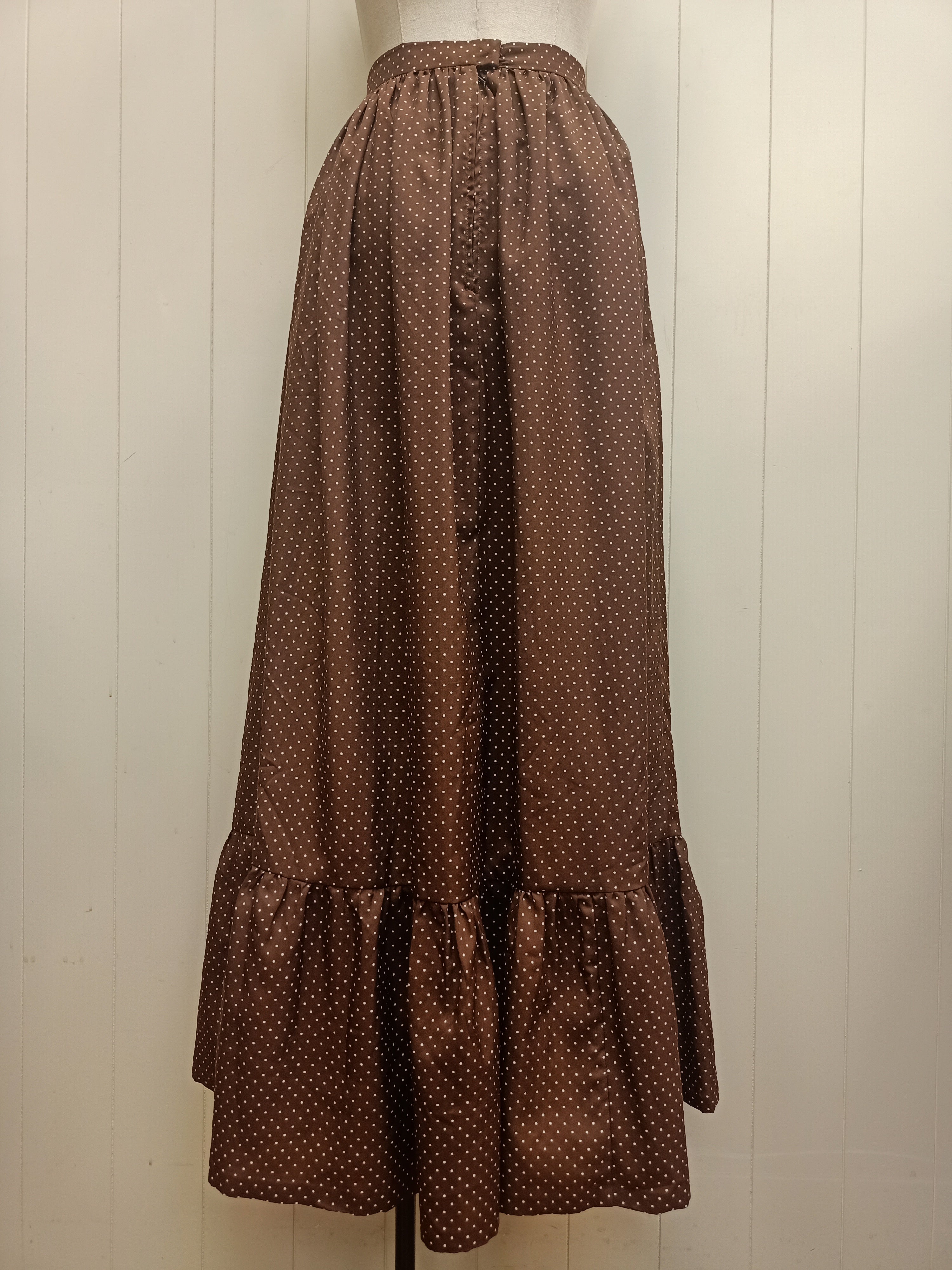 Vintage Brown Polka Dot Skirt