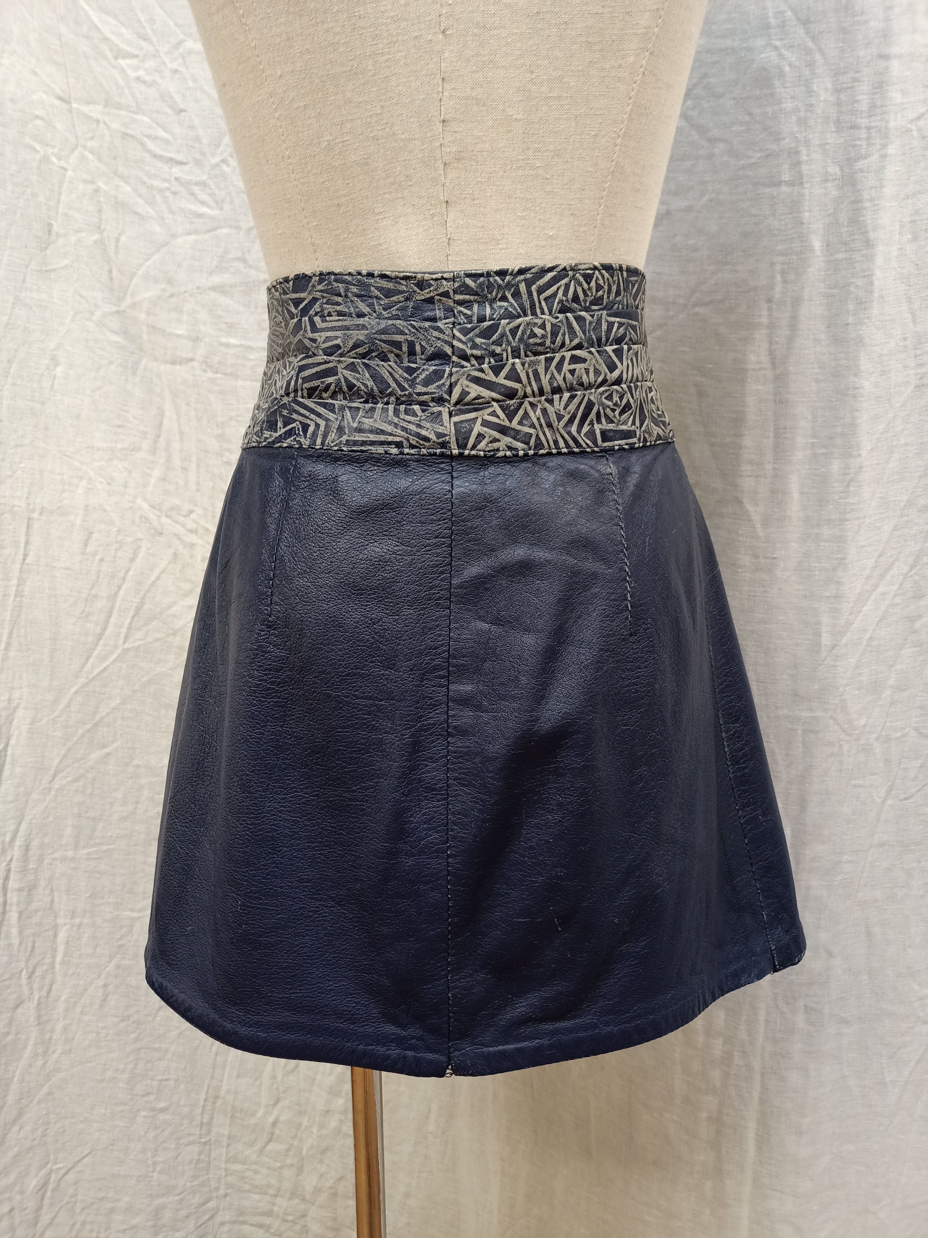 Retro Leather Mini Skirt