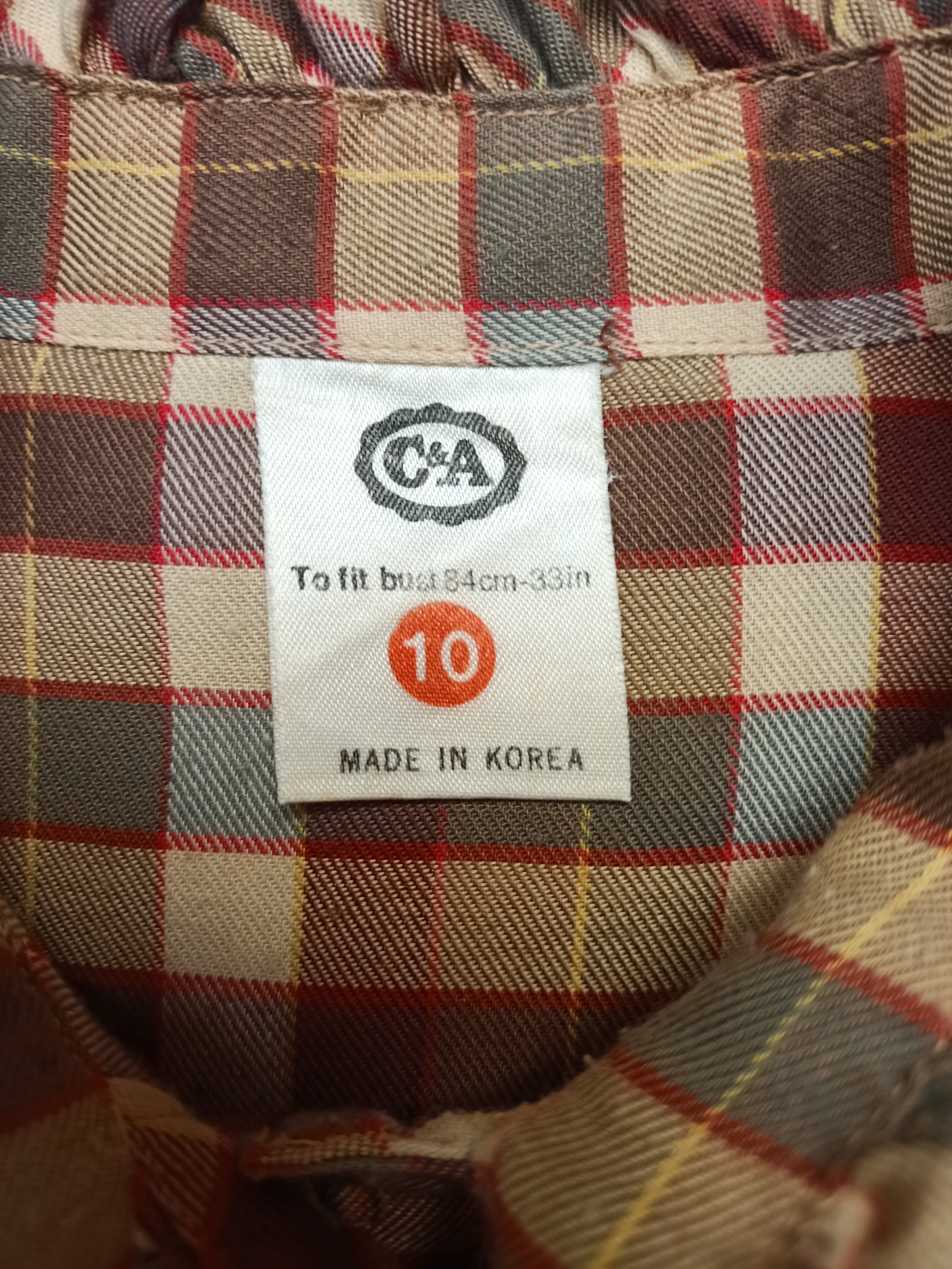 Retro C&A Ruffle Plaid Shirt