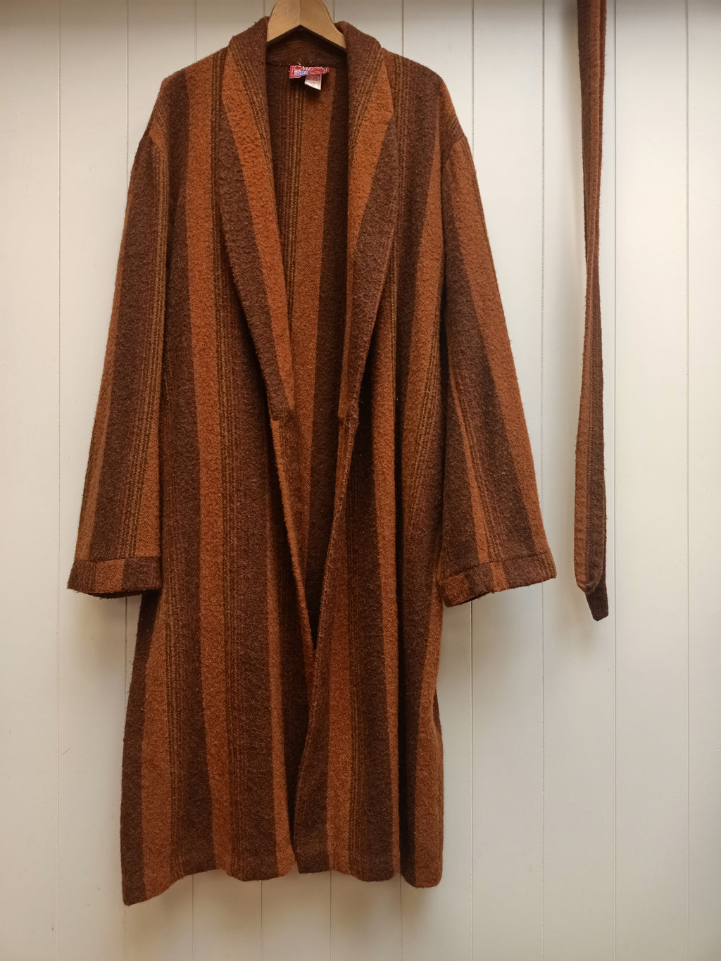 Vintage Mens Mr Australia Brown & Orange Striped Robe