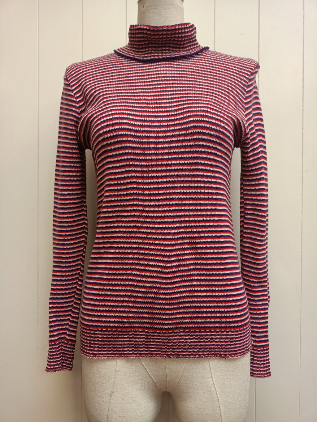 Vintage Turtleneck Striped Shirt