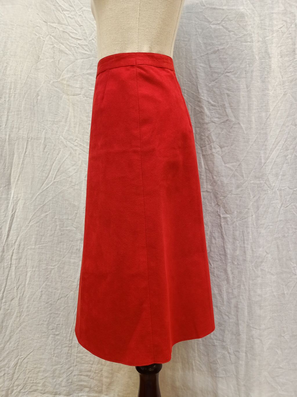 Faux Suede Midi Skirt