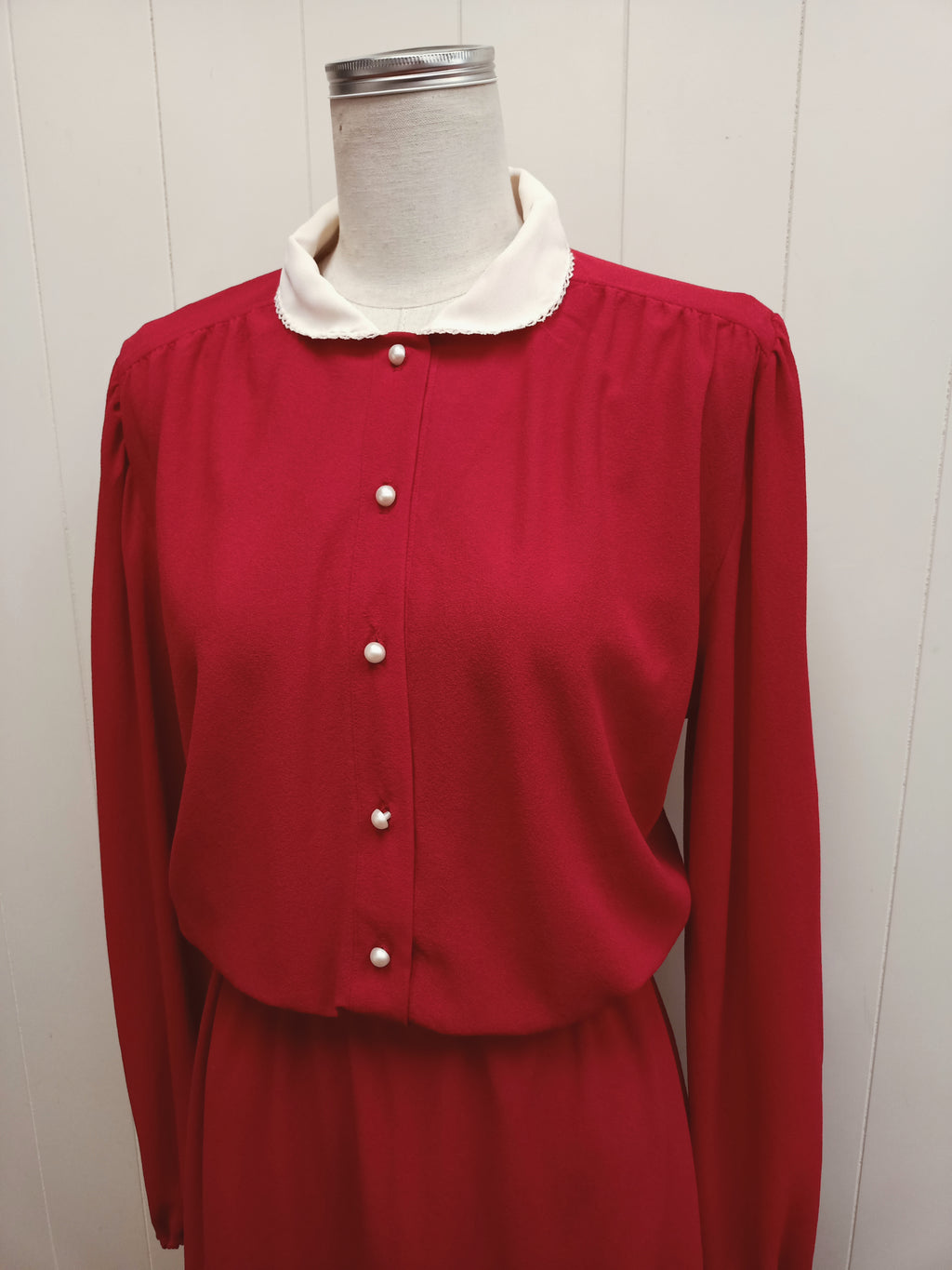 Vintage Norman Hartnell Berry Red Dress