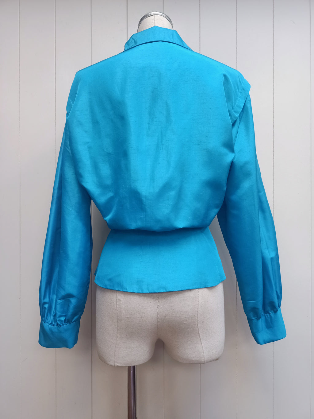 Vintage Slub Satin Blue Shirt