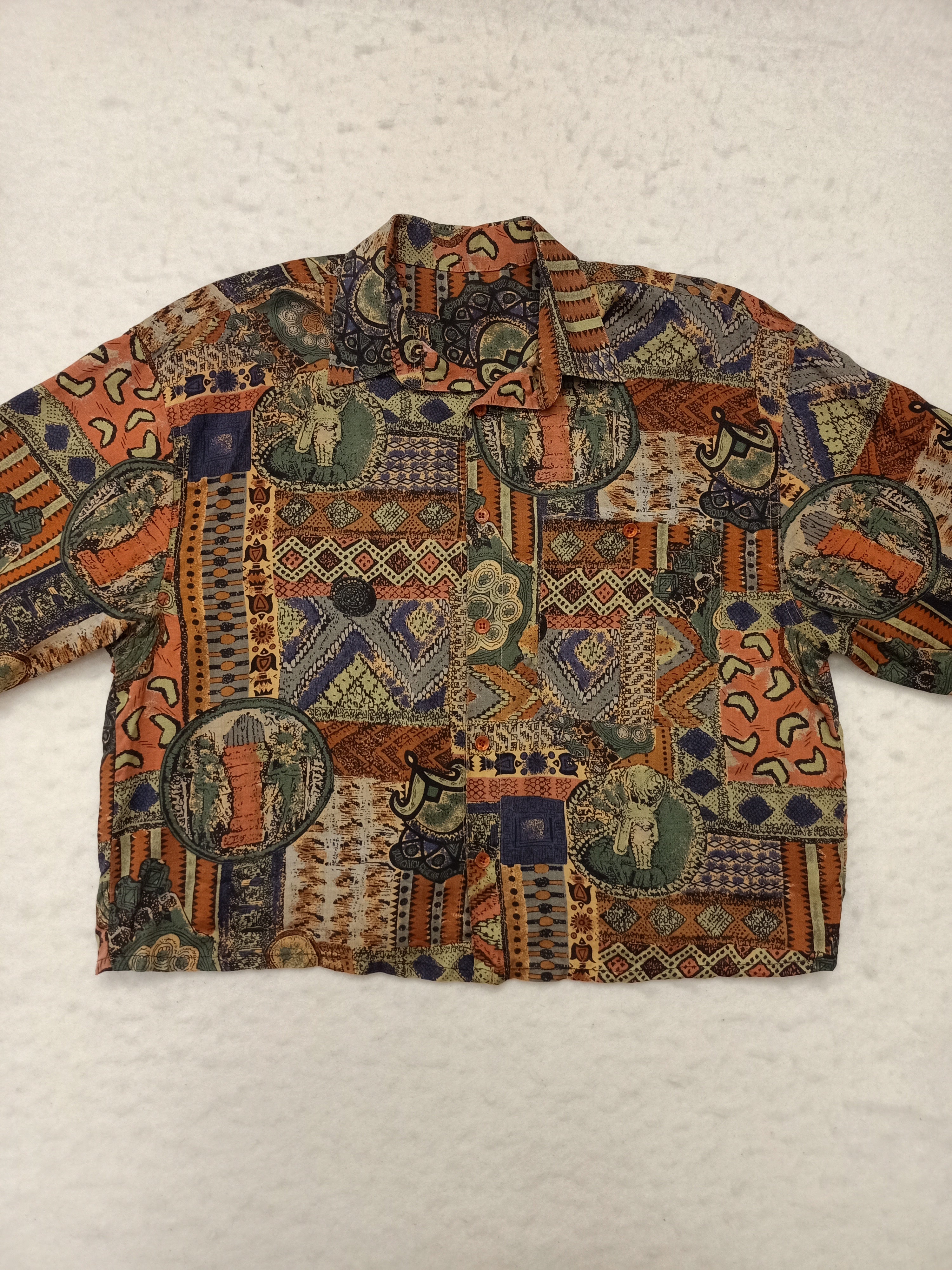 Vintage Mosaic Cropped Shirt