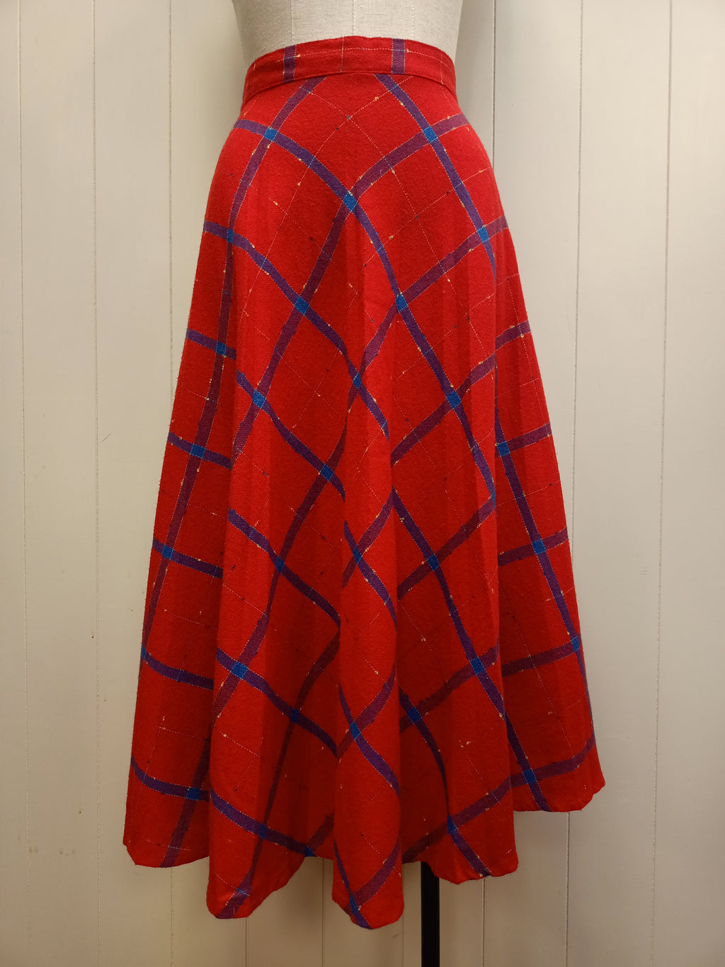 Vintage Equals Red Plaid Skirt