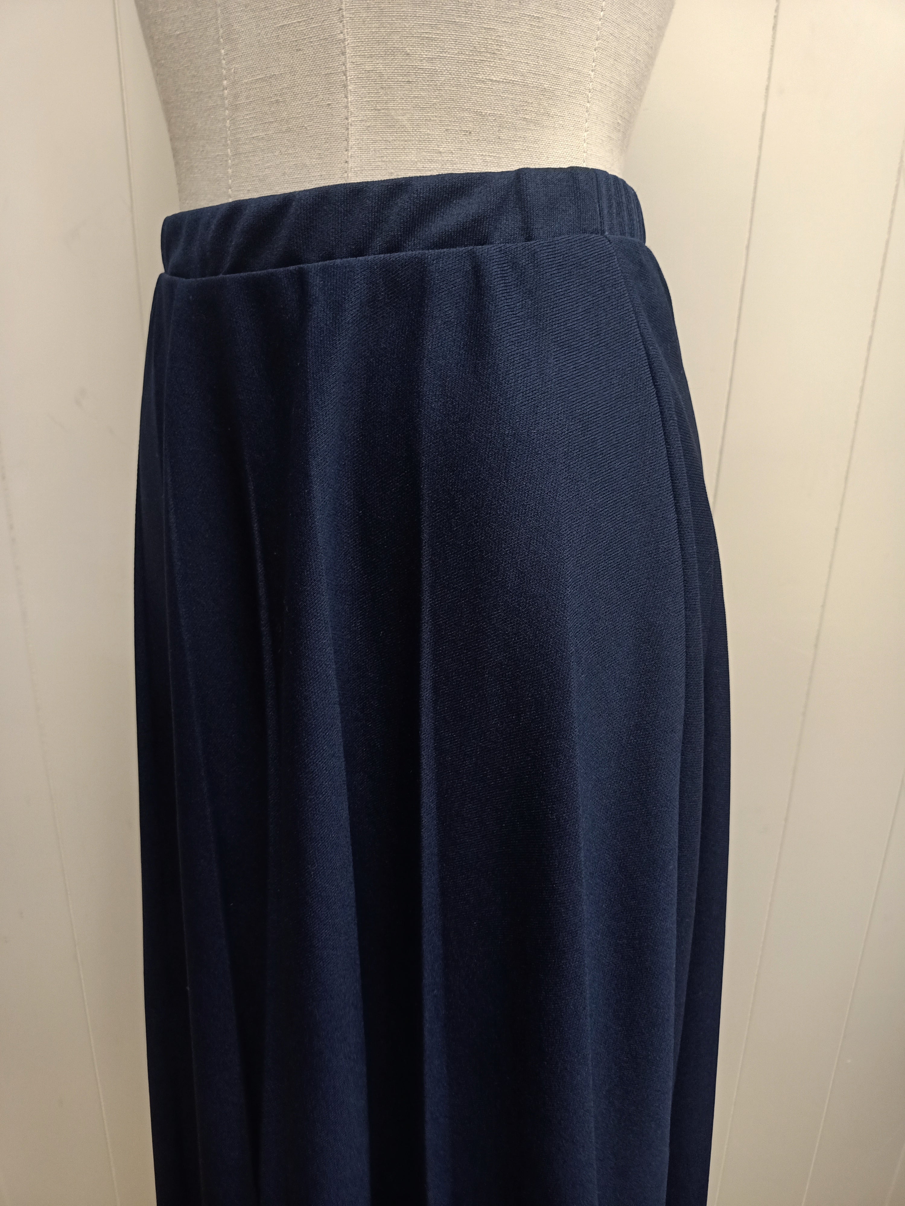 Vintage Navy Pleated Skirt