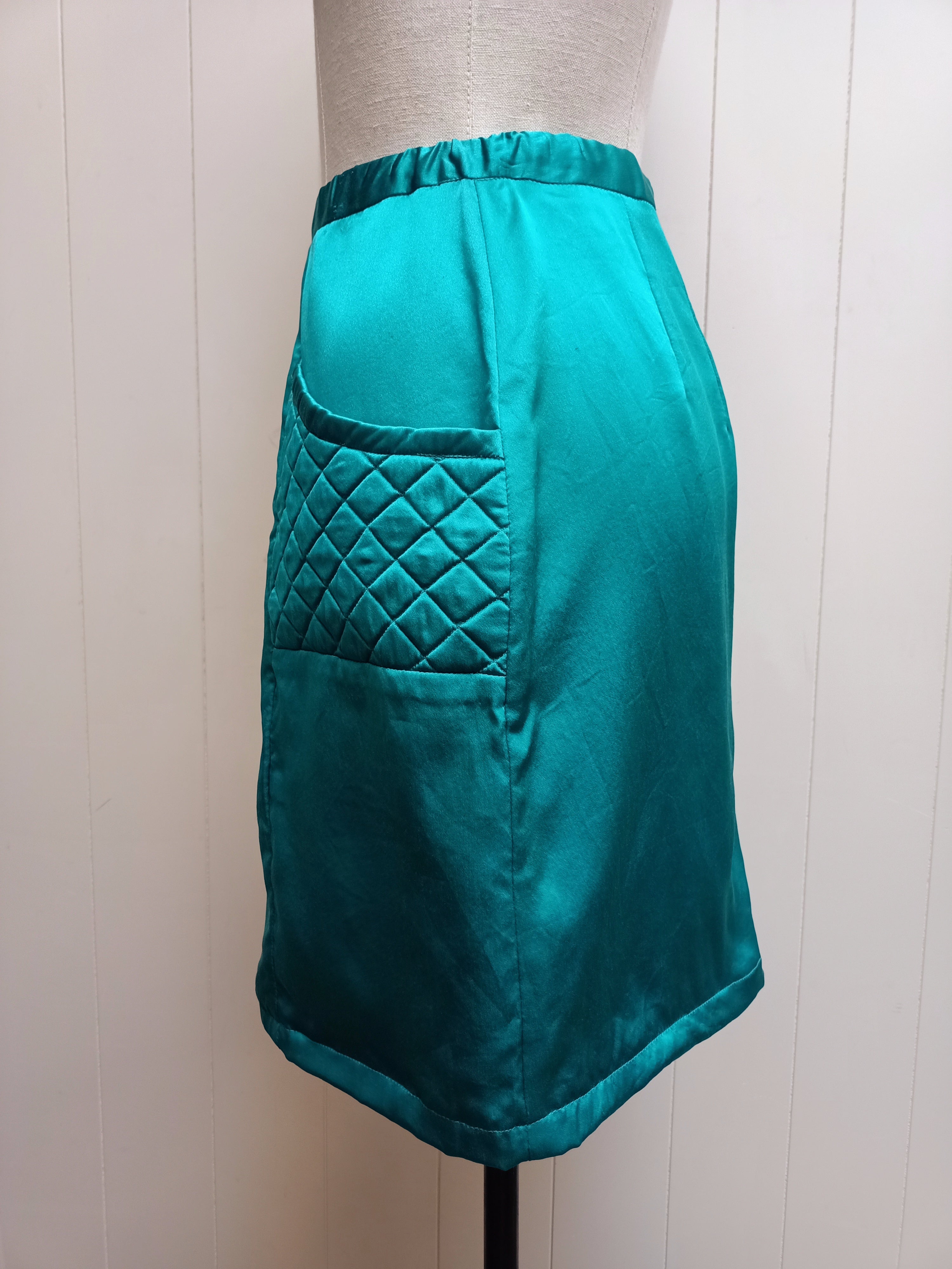 Vintage Teal Mini Skirt