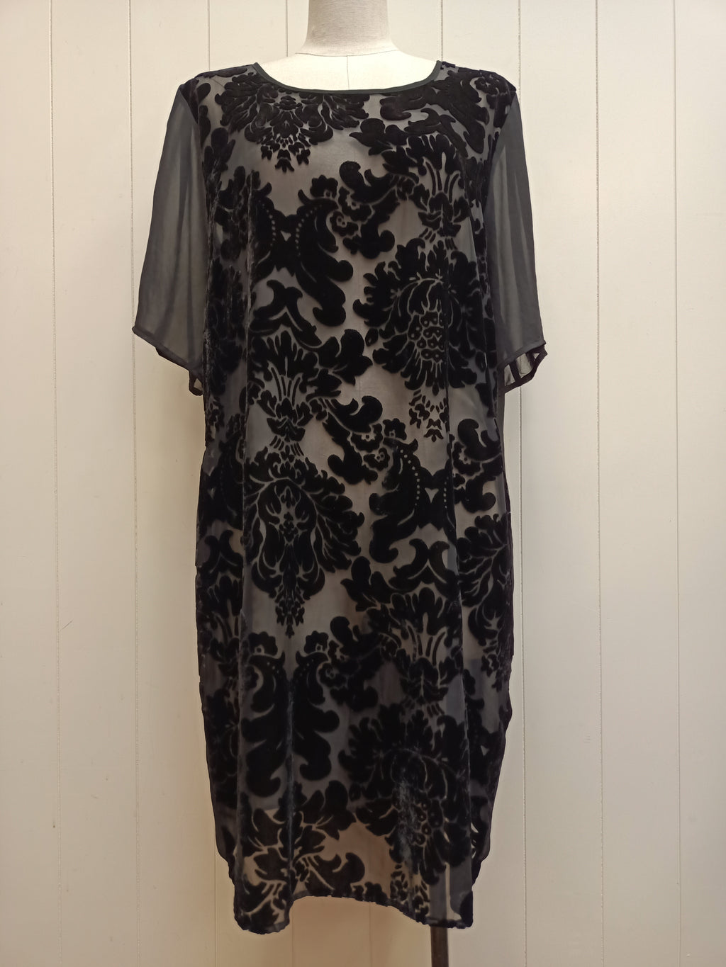 End of Story Sheer Velvet Dress