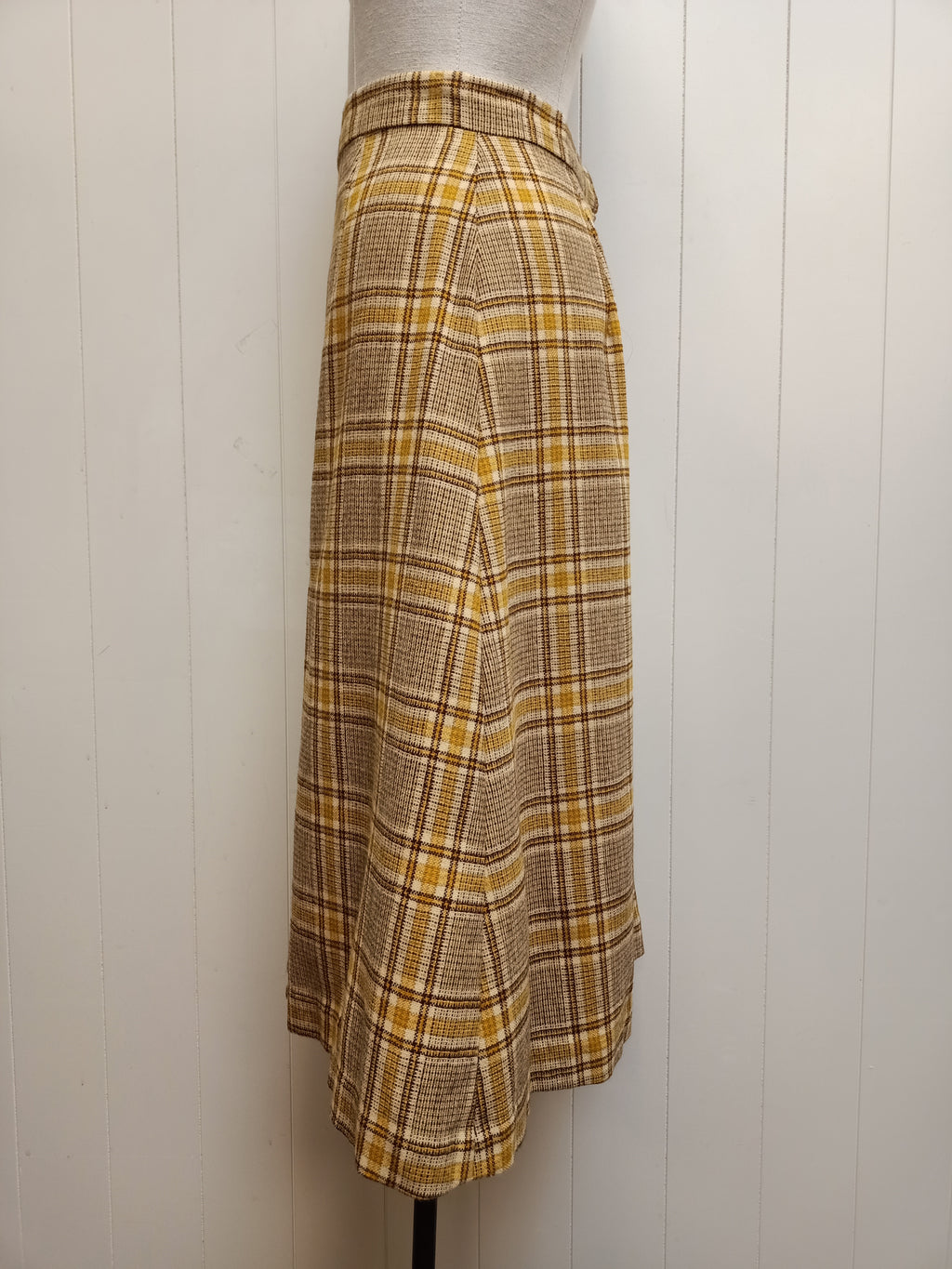 Vintage Mustard Plaid Skirt