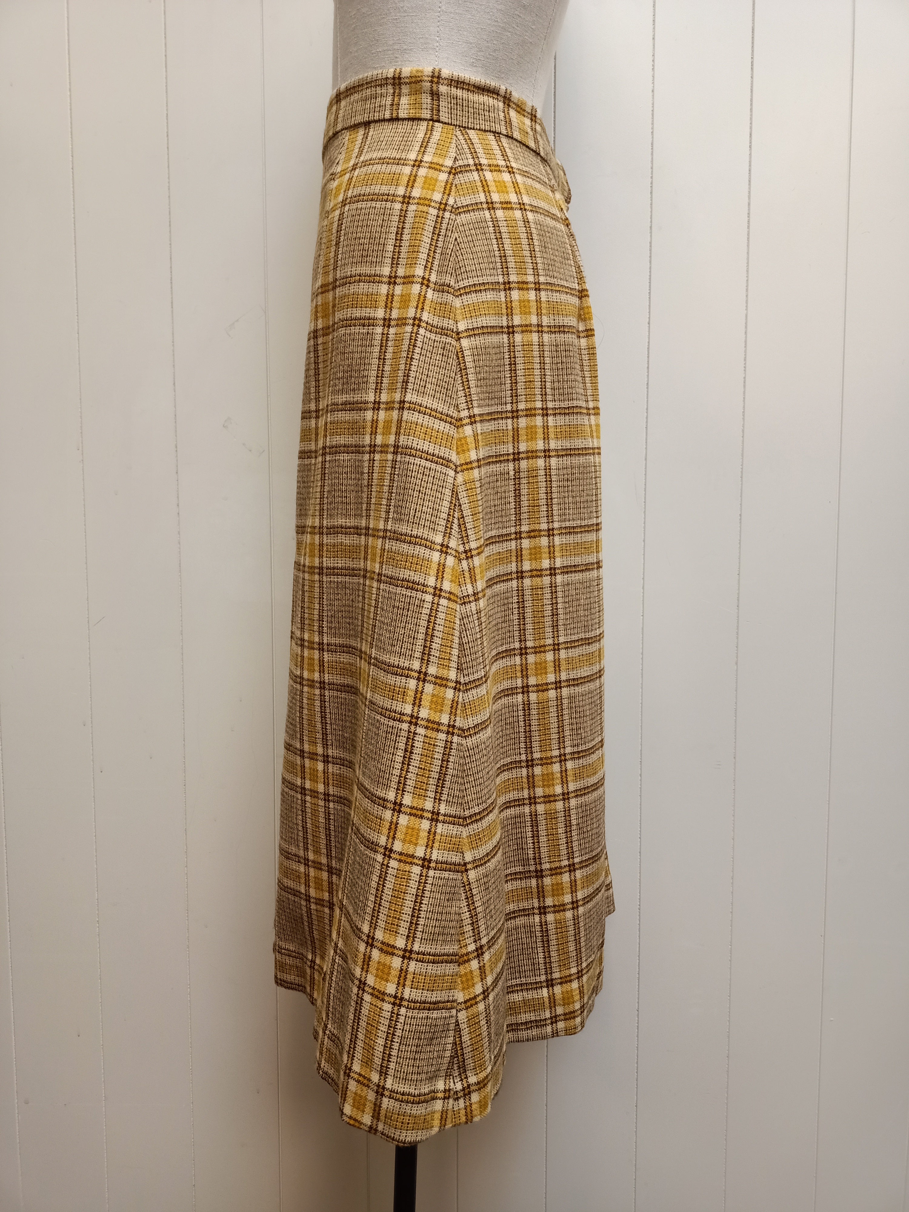 Vintage Mustard Plaid Skirt