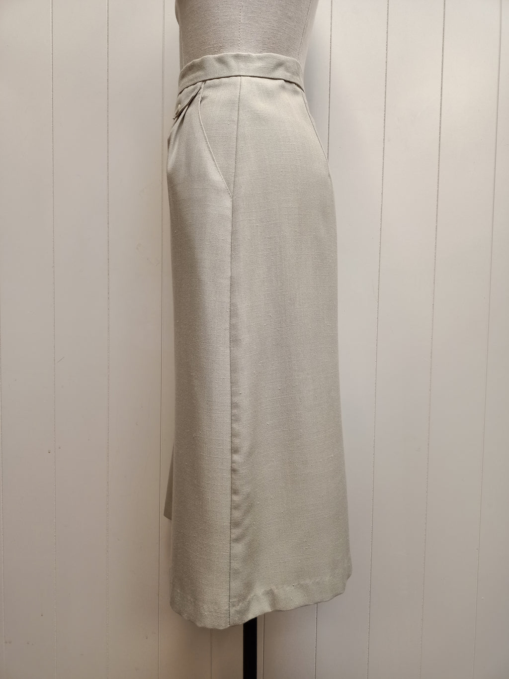Vintage Beige Button Up Skirt