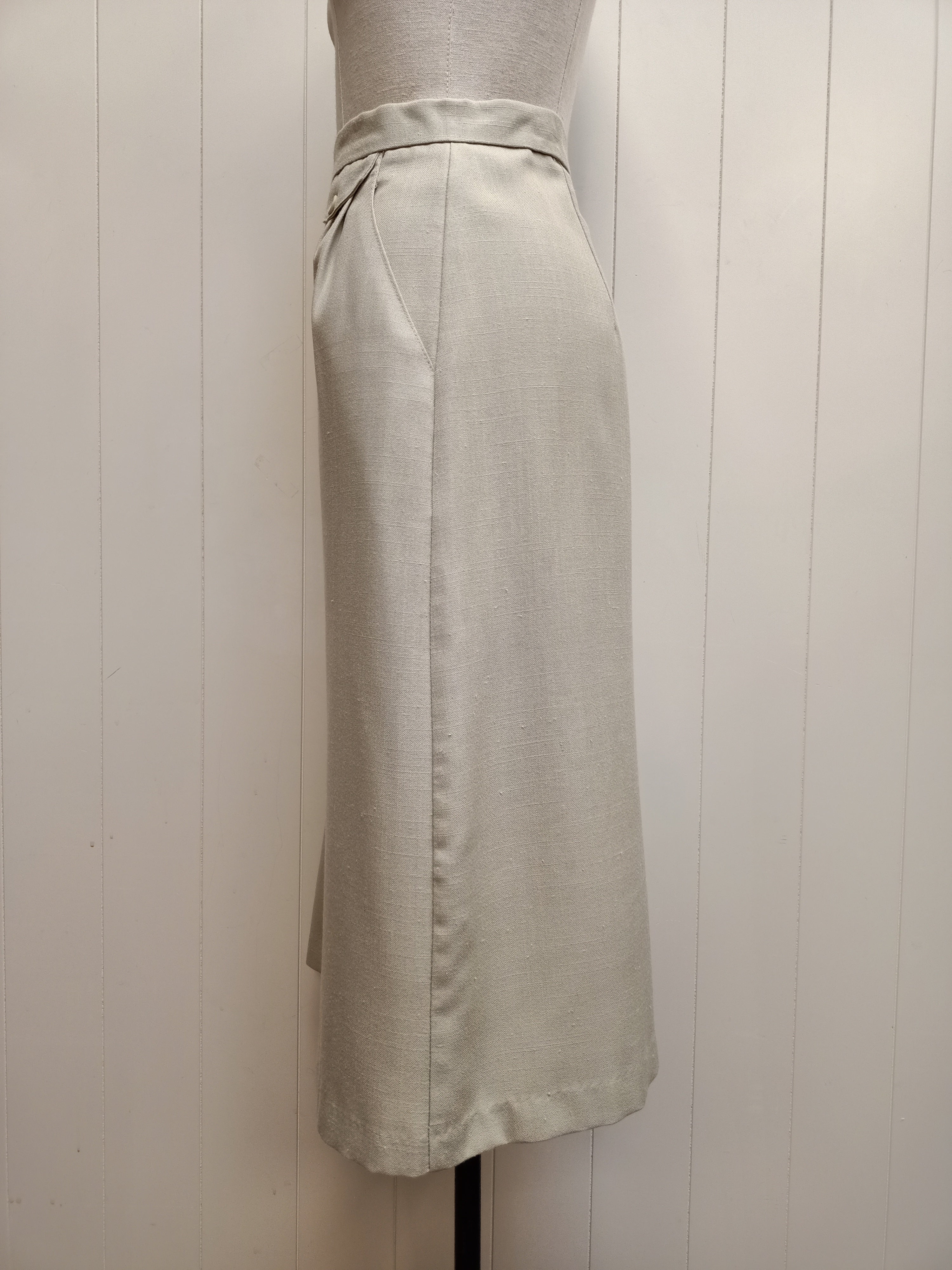 Vintage Beige Button Up Skirt