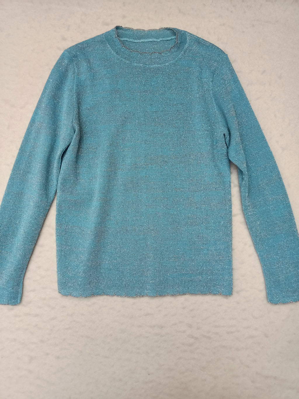 Vintage Turquoise Sparkly Sweater