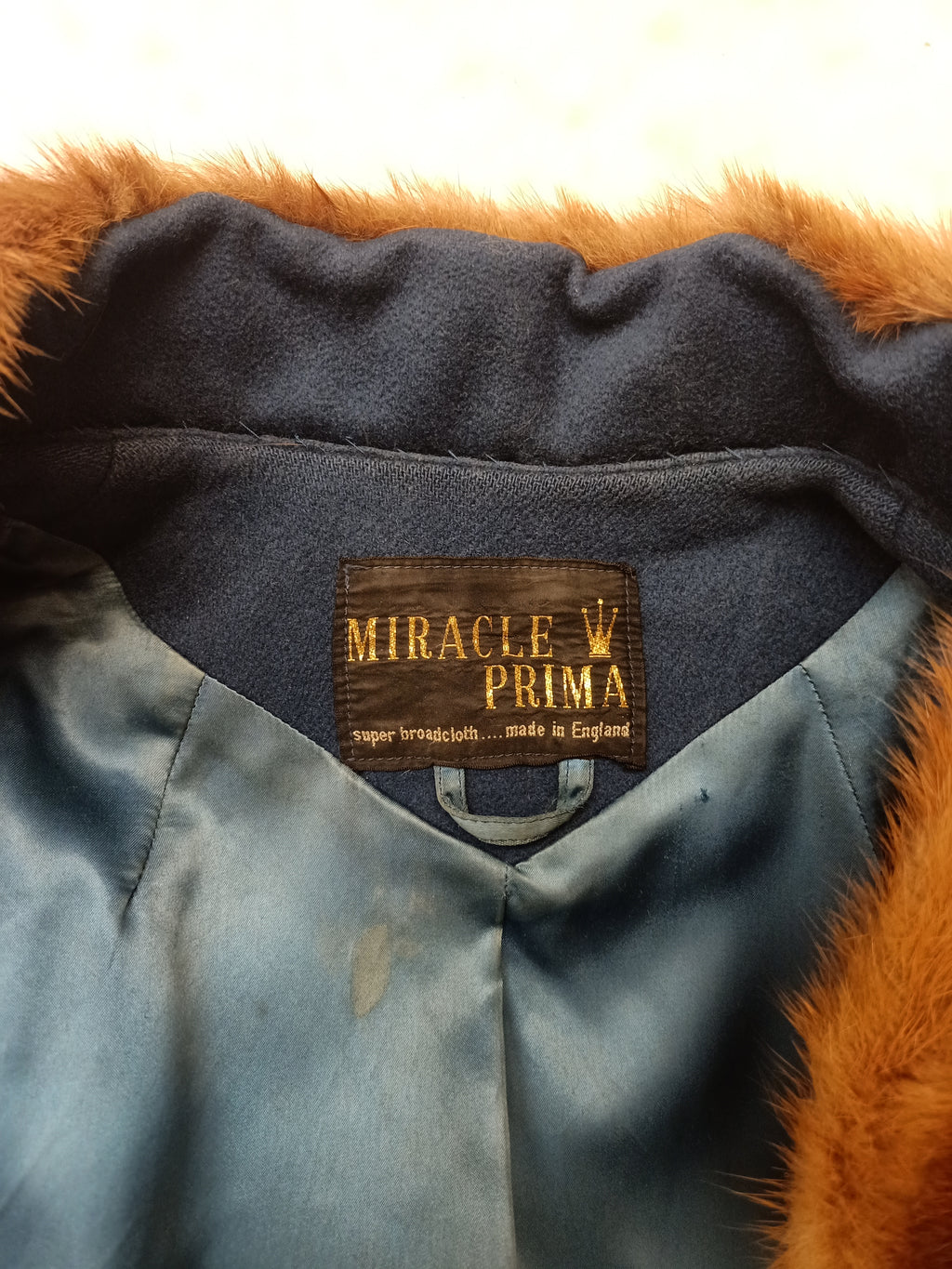 Vintage Van Roli Teal & Fur Coat