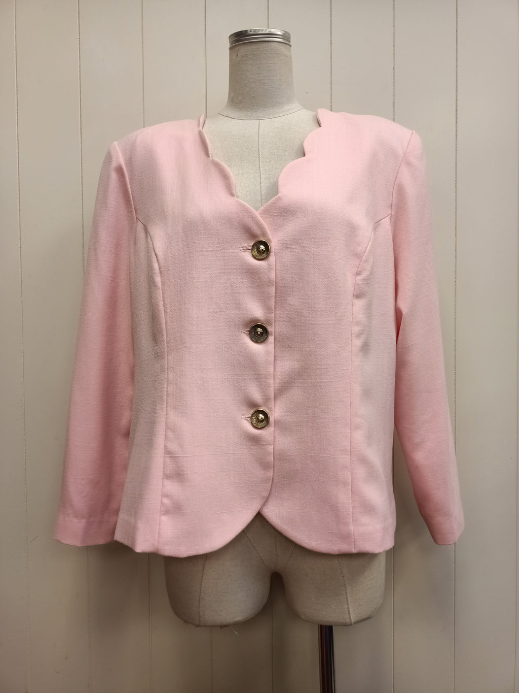 Vintage Pastel Pink Scallop Jacket